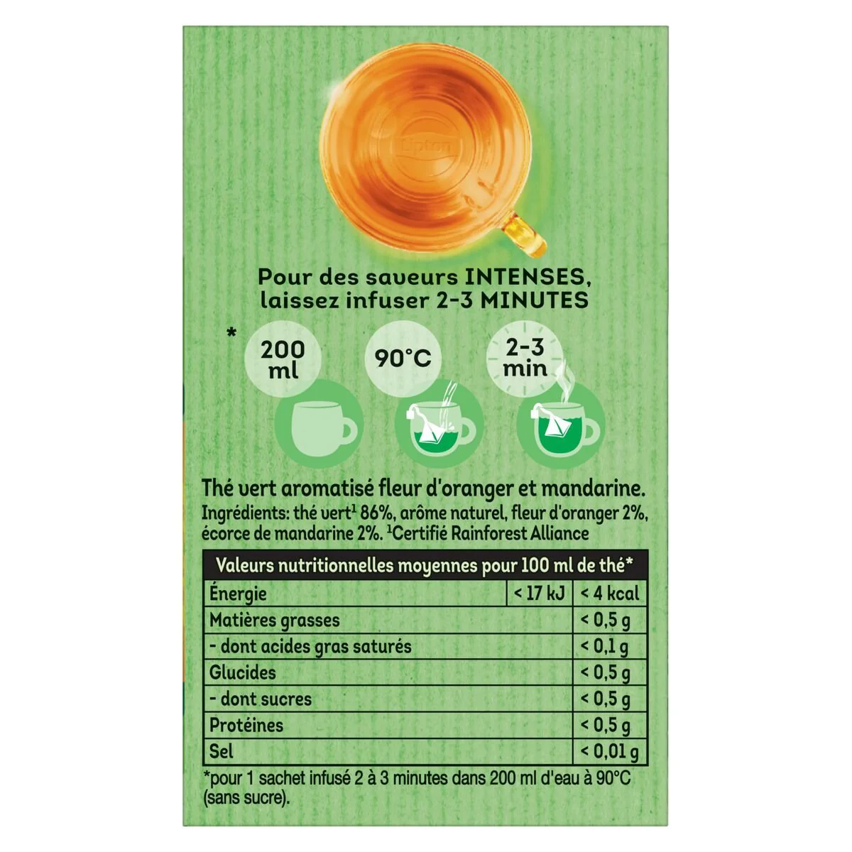 20 sachets de thé vert - Fleur d'oranger et mandarine - Image 2