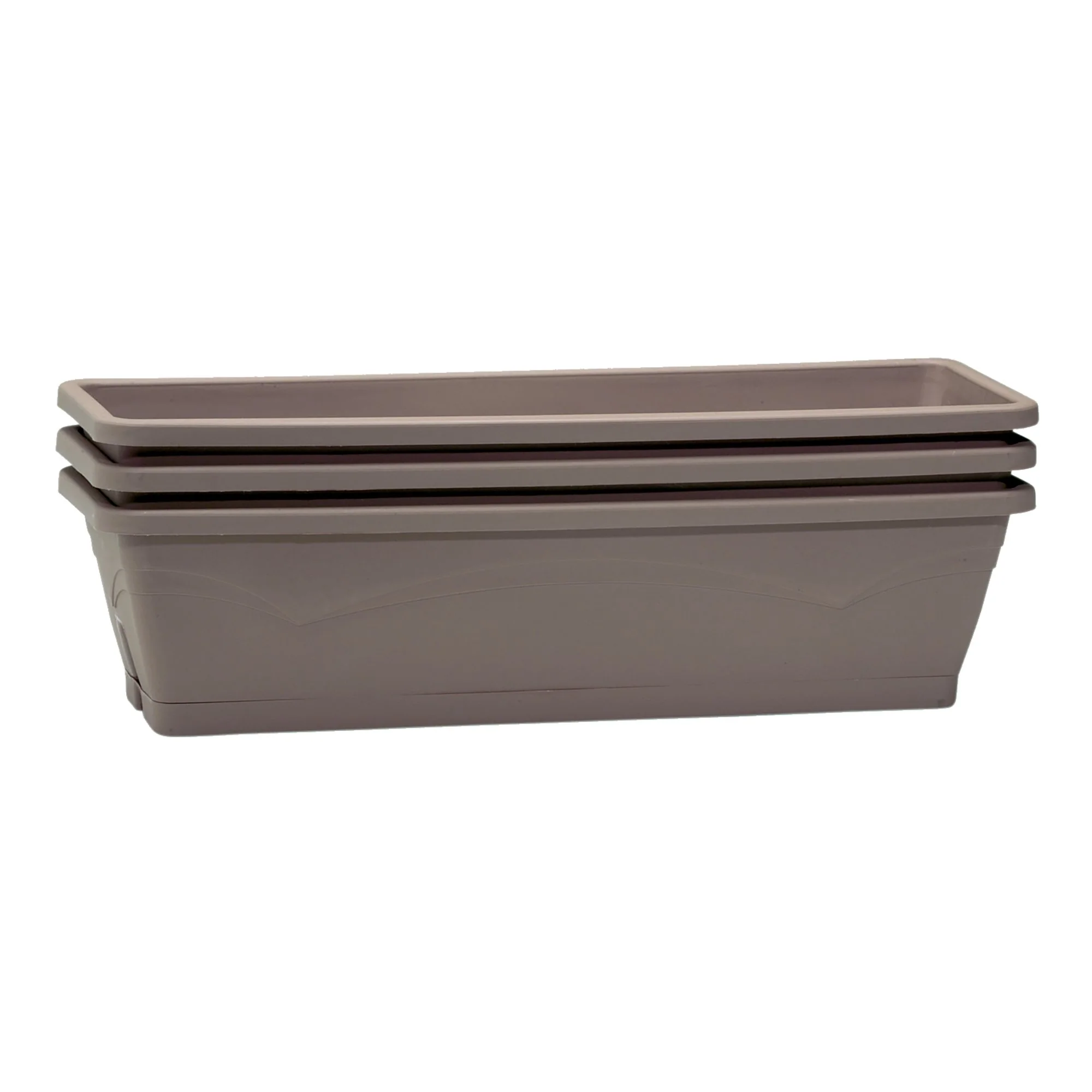 3 jardinières avec soucoupe taupes