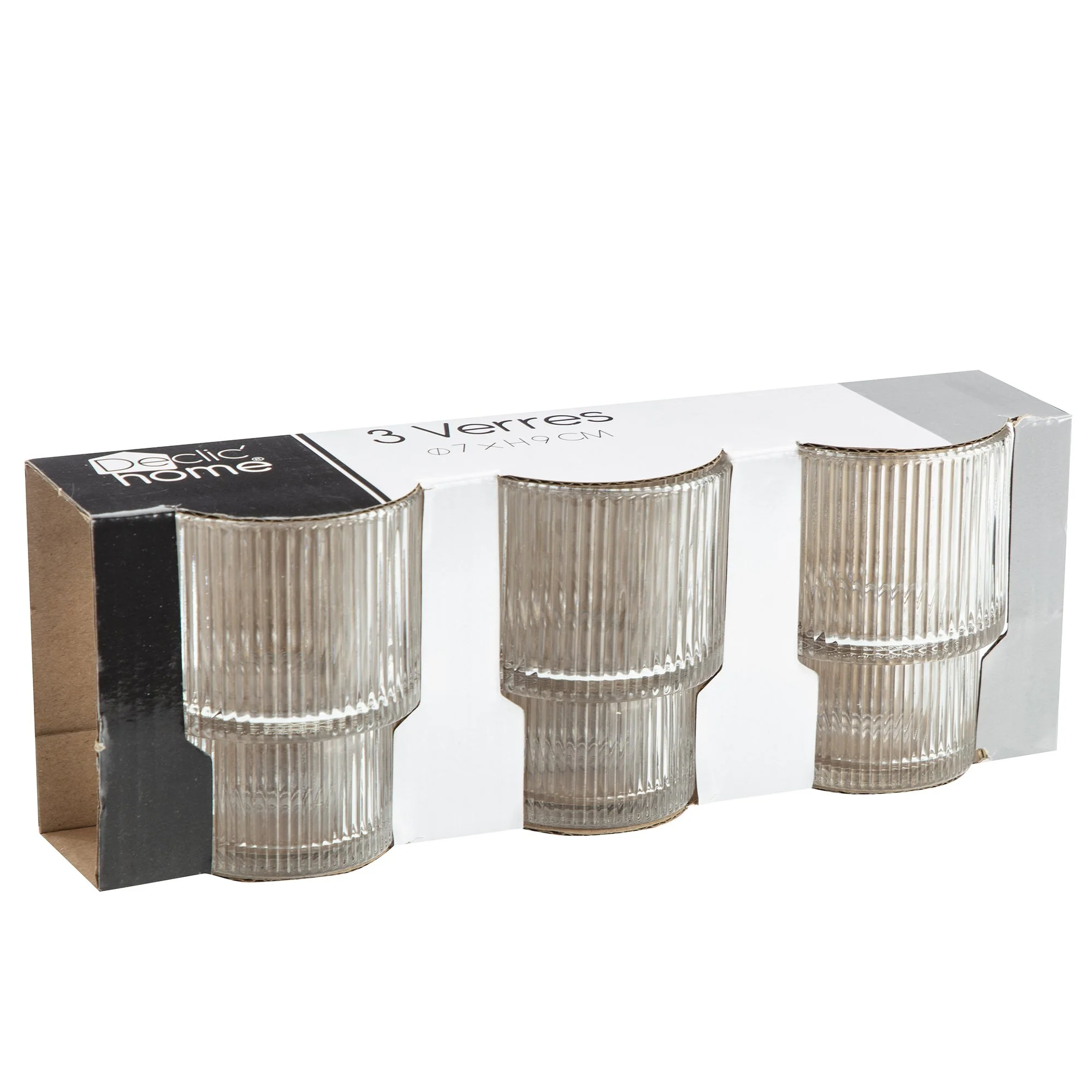 3 verres à eau 210ml