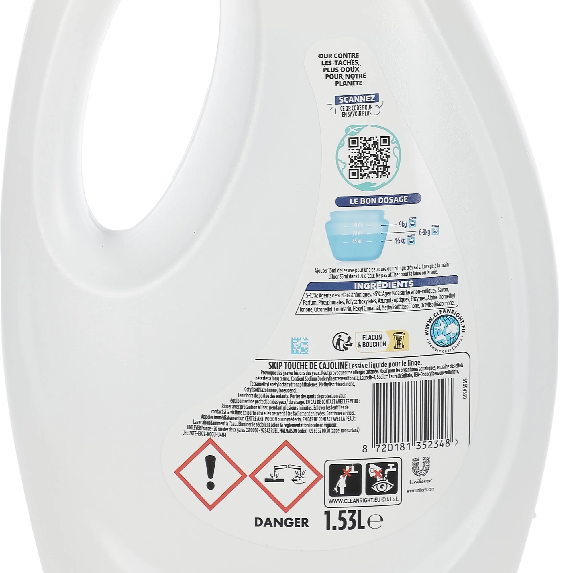 34 doses de lessive liquide touche de cajoline douceur de linge - Image 3