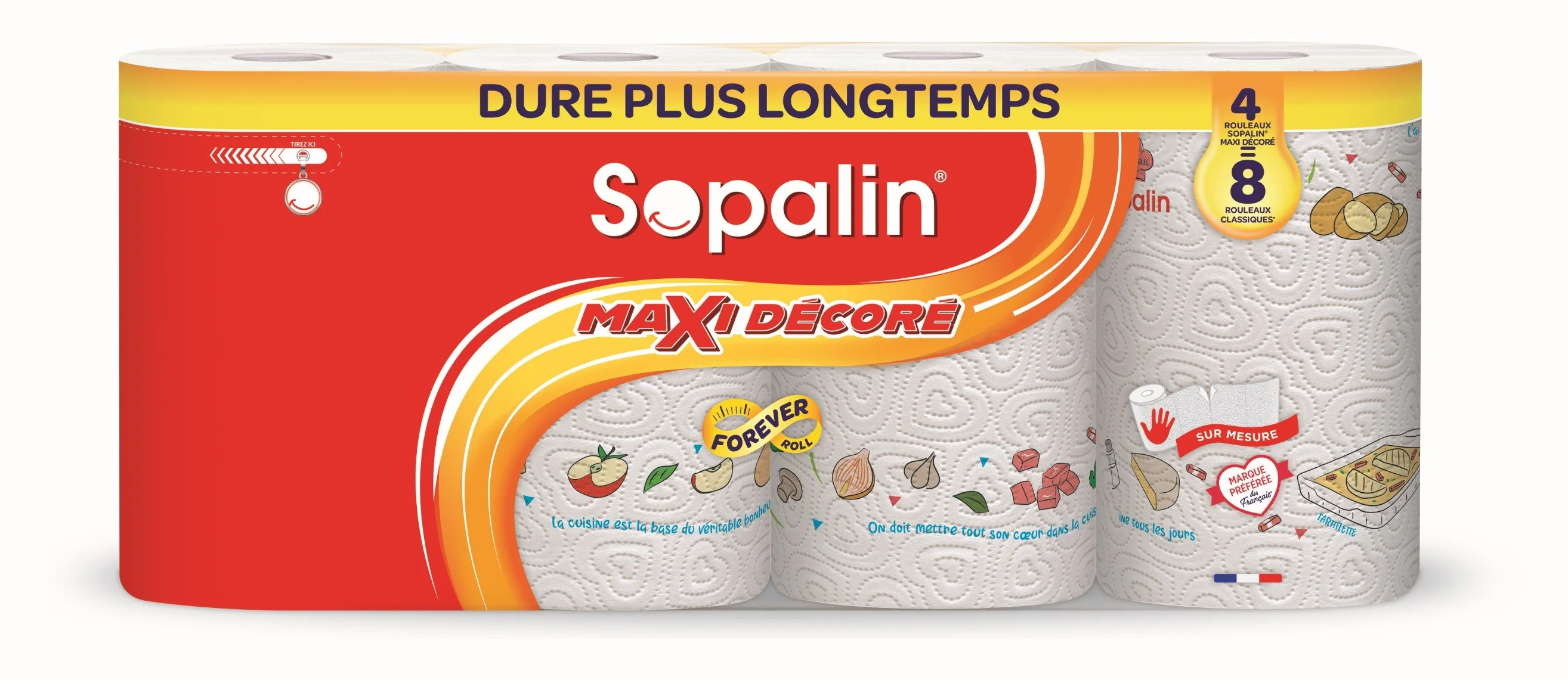 4 maxi rouleaux essuie-tout décoré