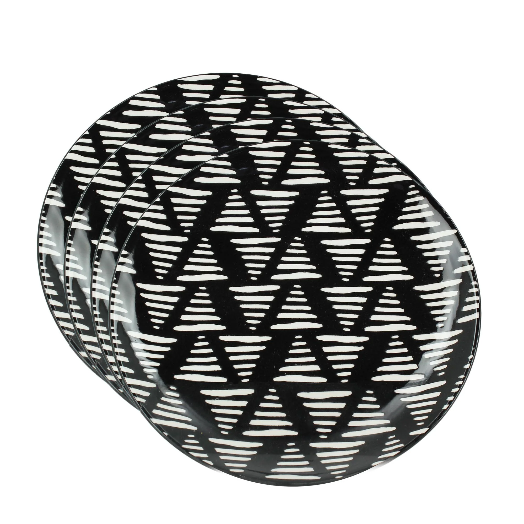 4 assiettes à dessert à motifs ethniques - Image 2