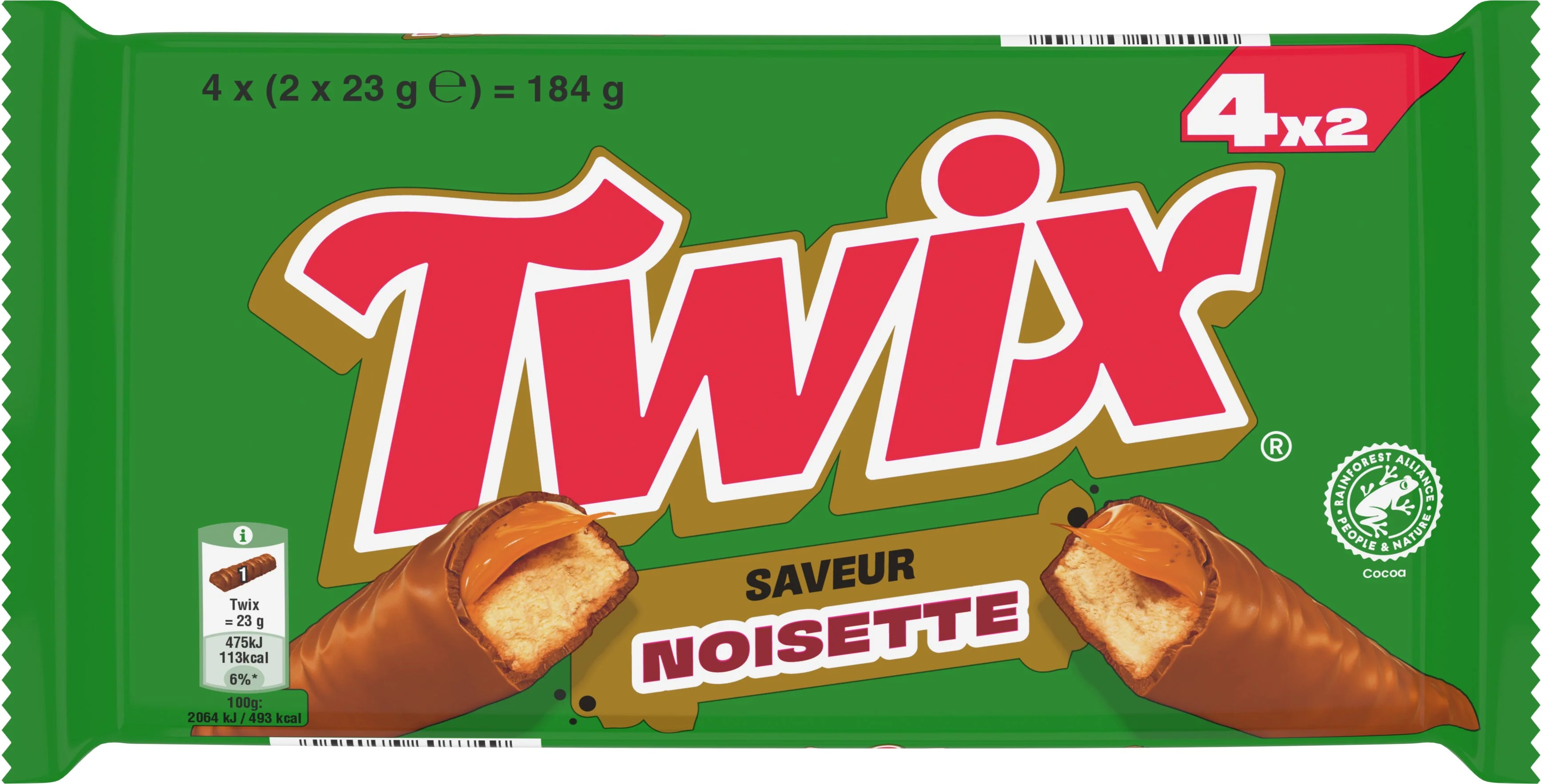 4 twix saveur noisette