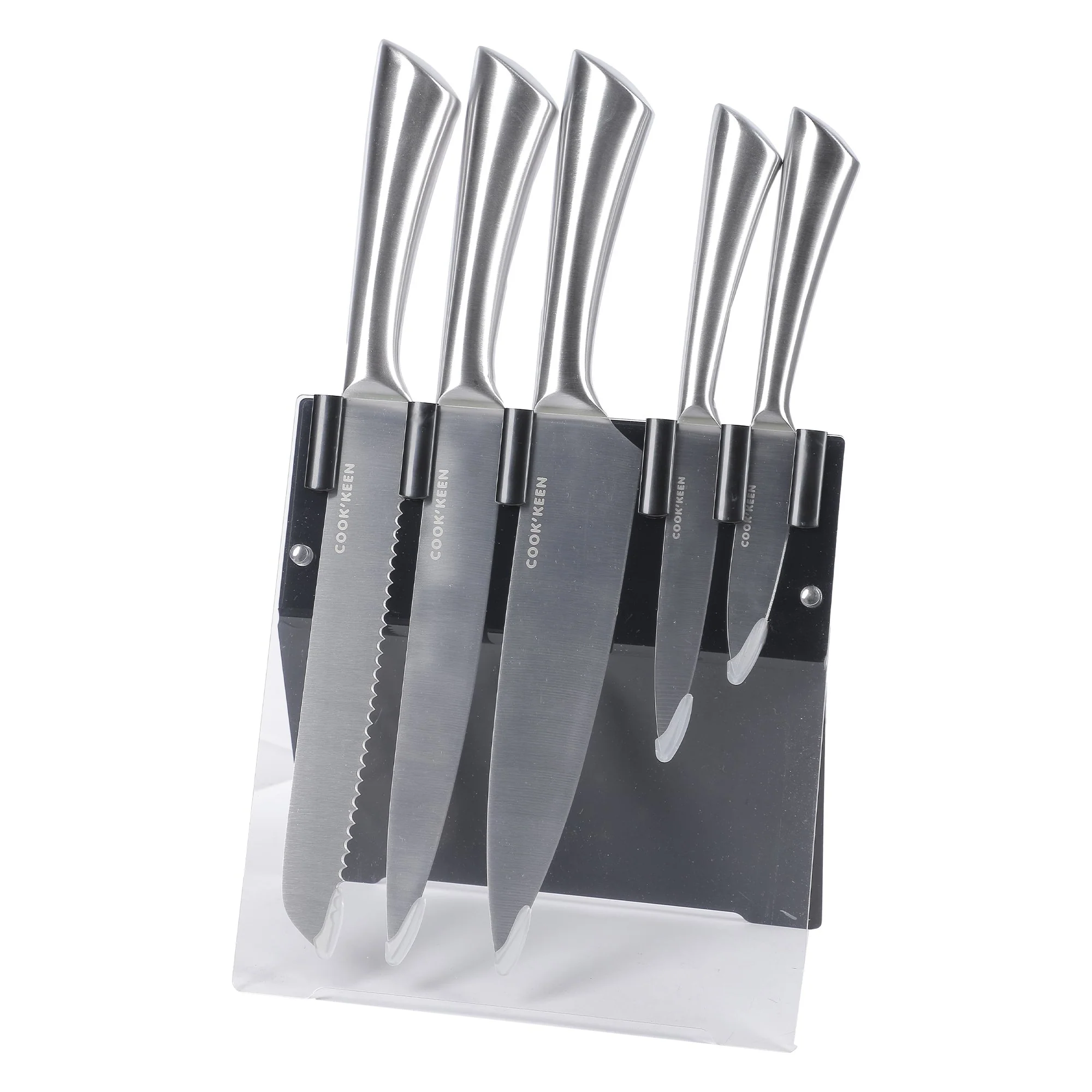5 couteaux inox avec support
