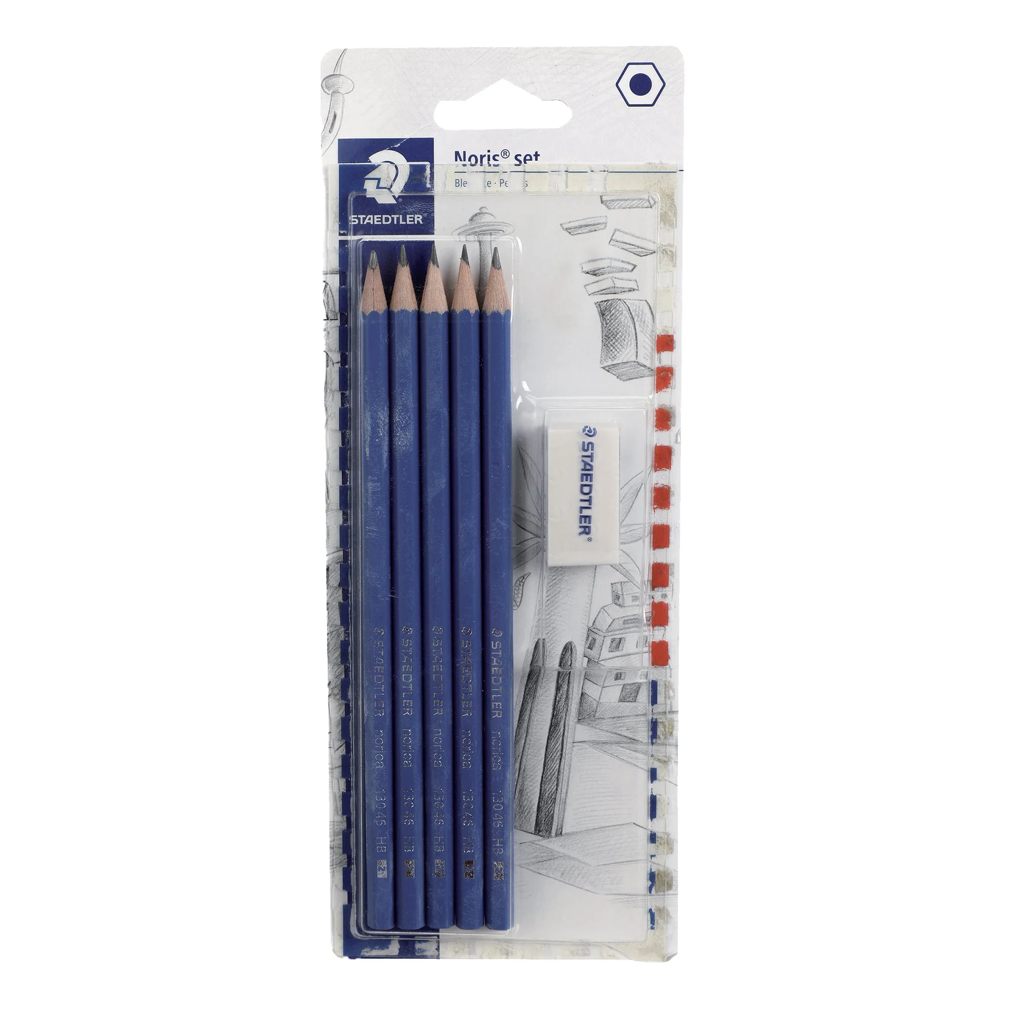 5 crayons graphite + 1 gomme - Image 4