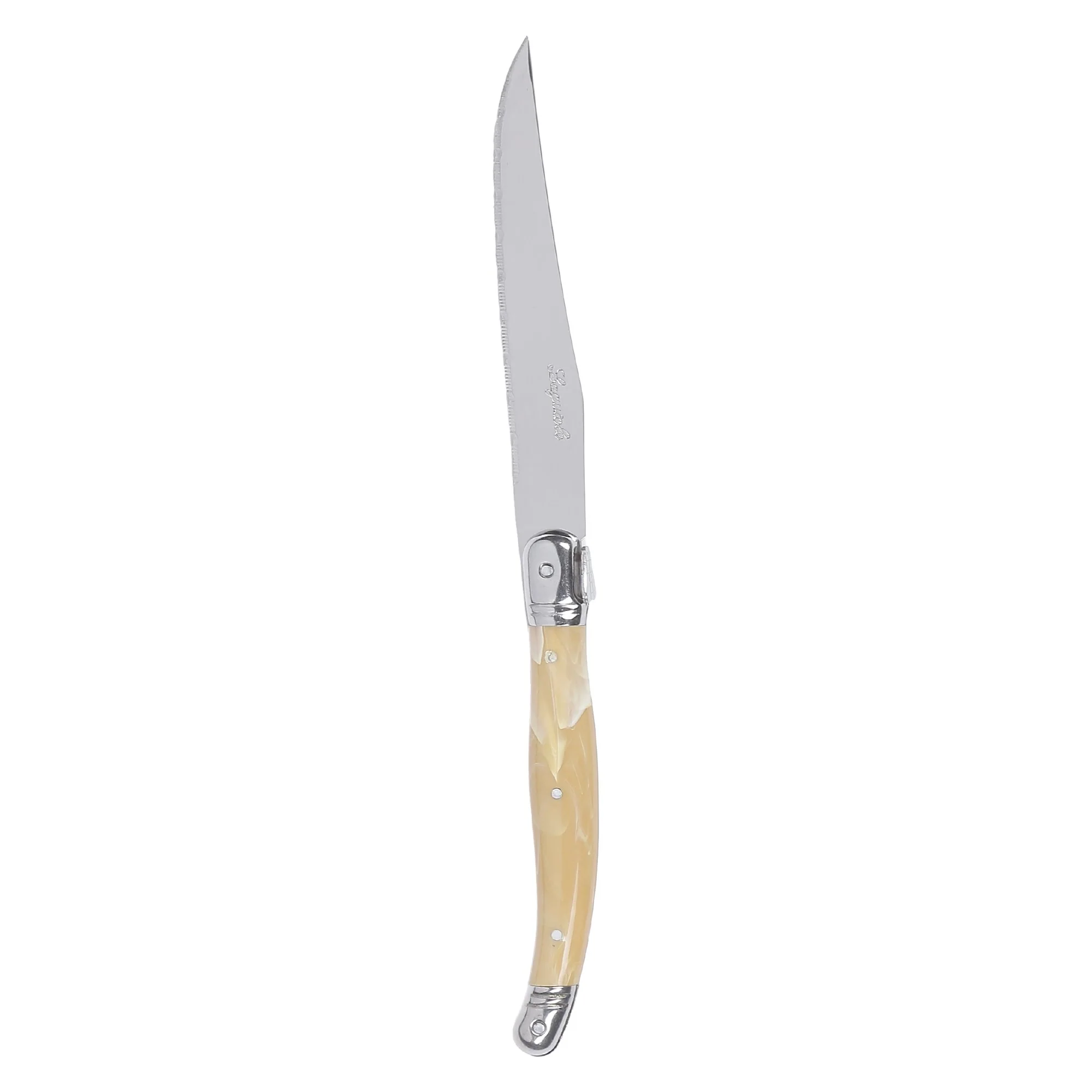 6 couteaux Inox avec manche façon corne et bloc de rangement - Image 3