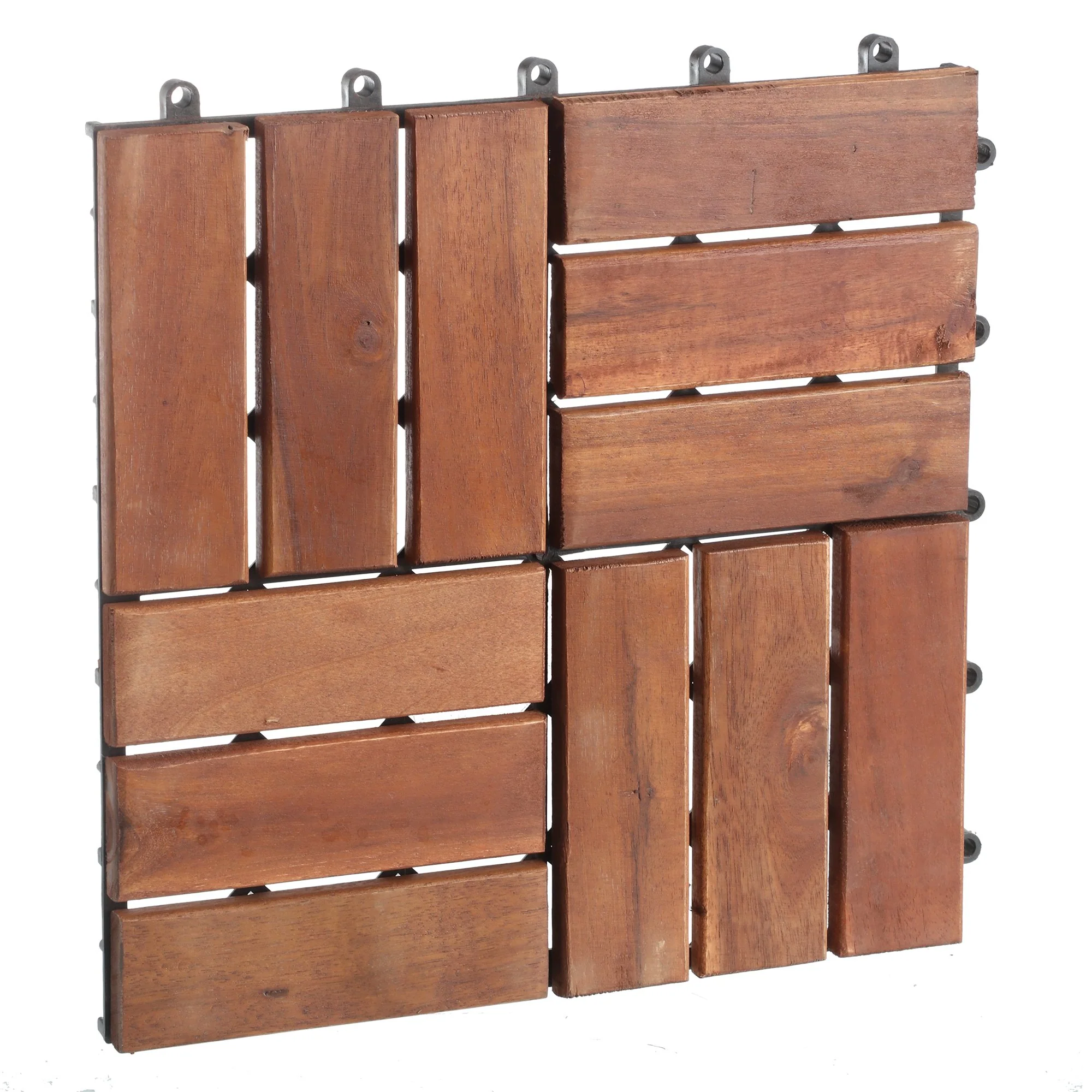 6 dalles acacia foncée 30x30 cm - Image 2