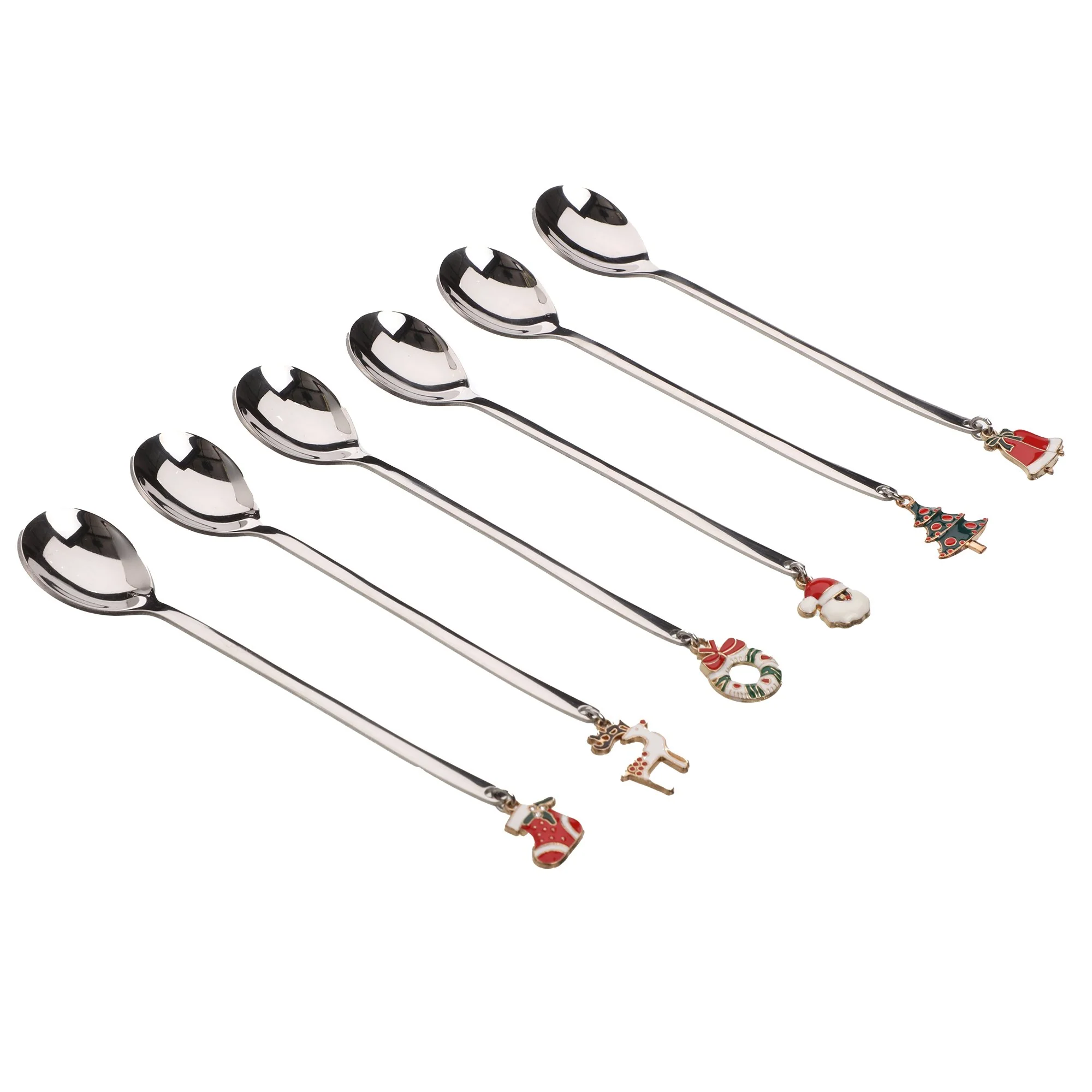 6 petites cuillères breloques de Noël - Image 2