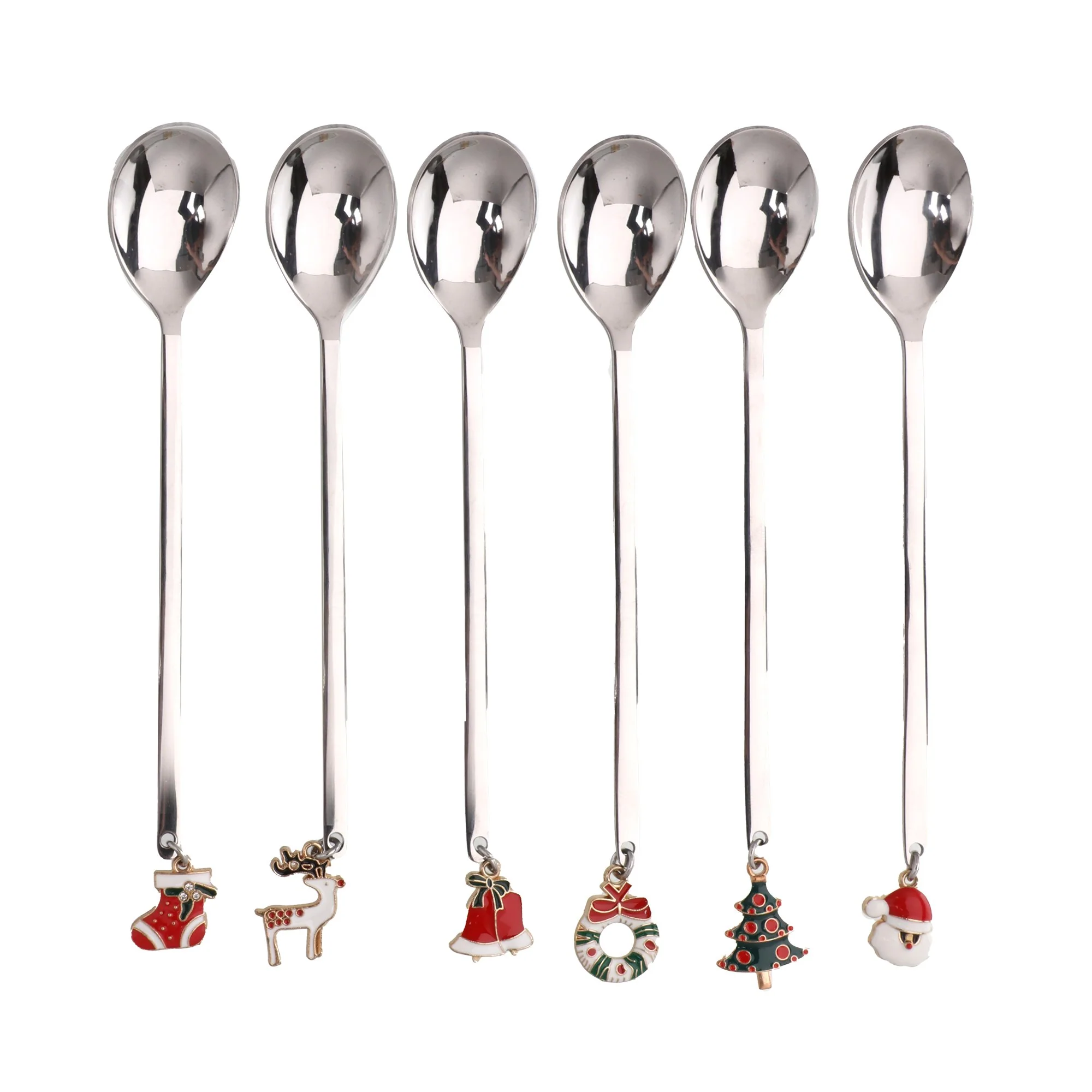 6 petites cuillères breloques de Noël - Image 3