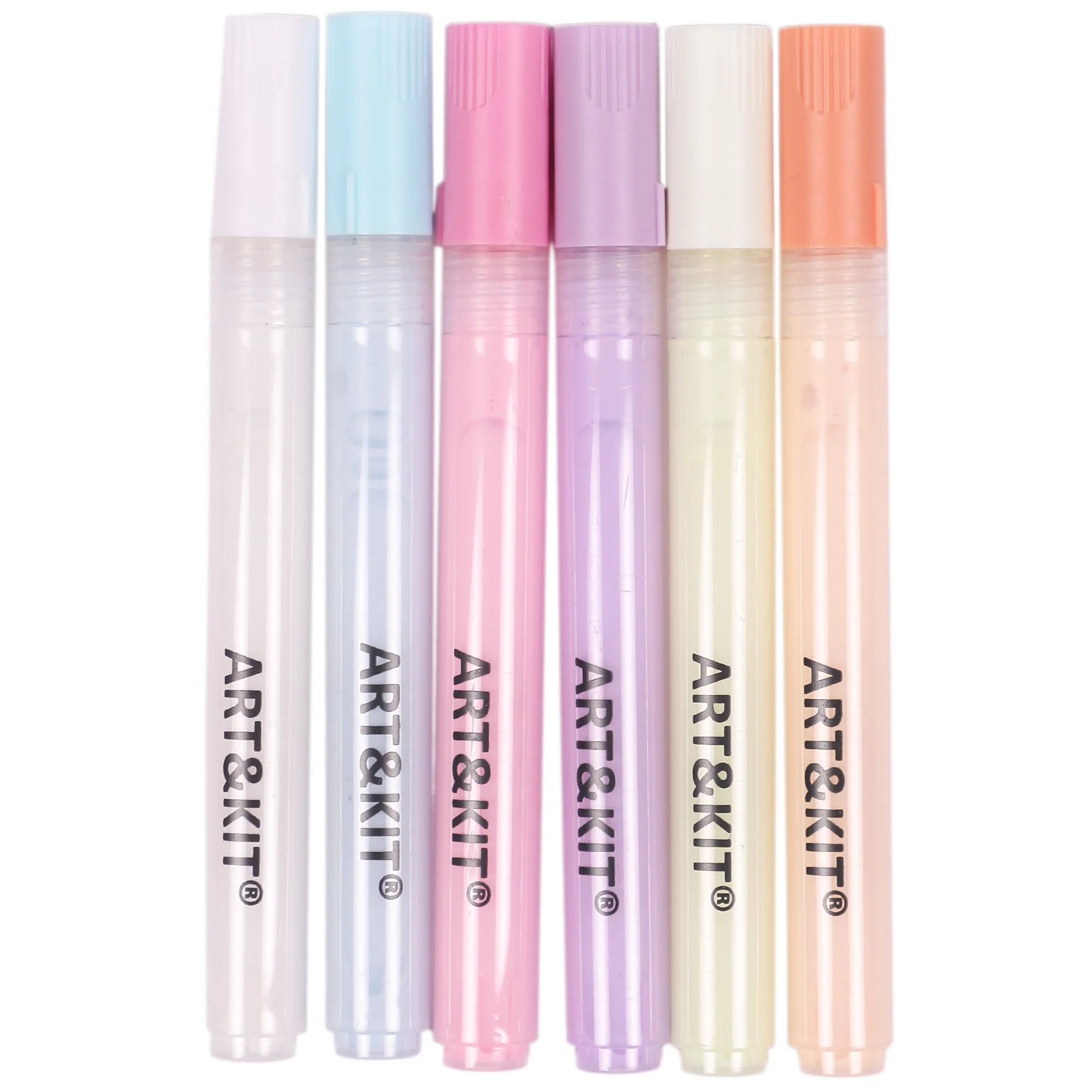 6 stylos colle pastel
