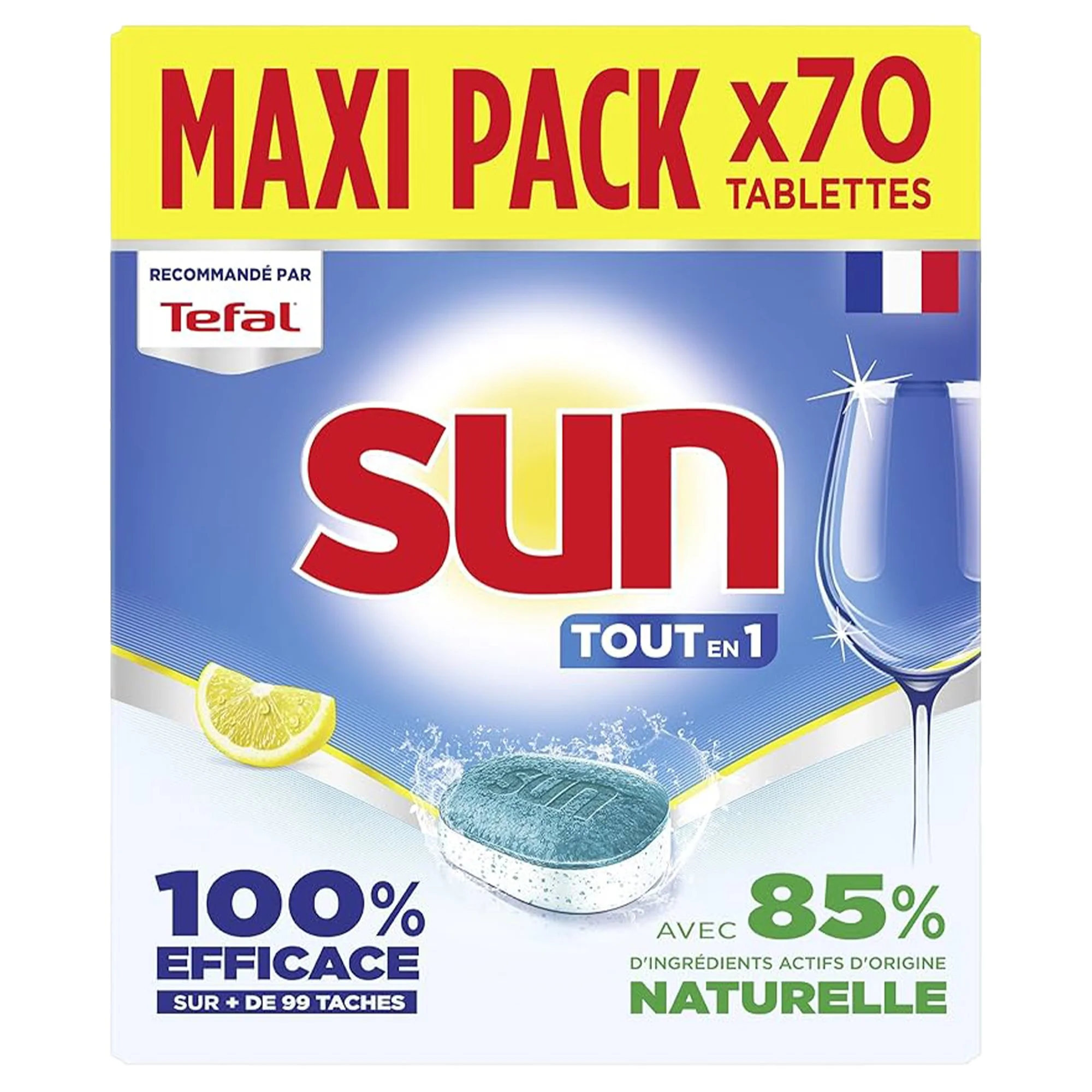 70 tablettes lave-vaisselle tout en 1 citron