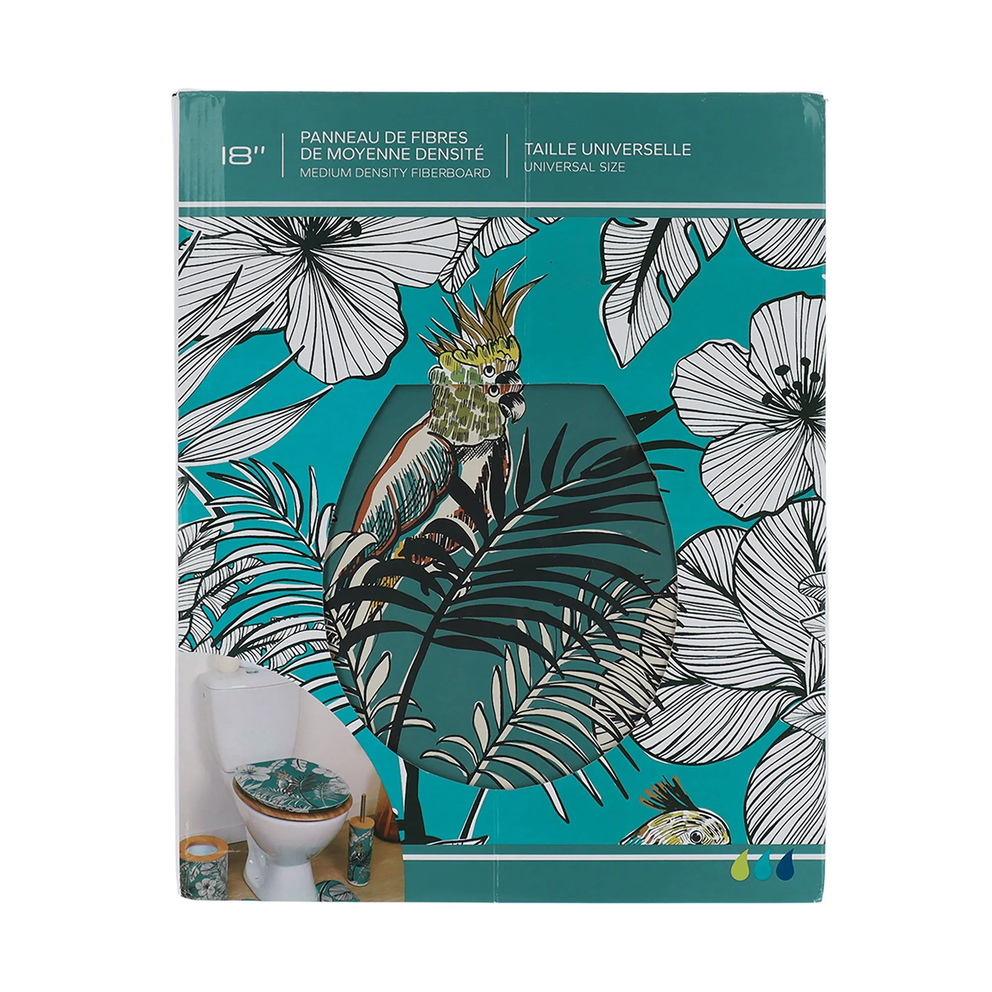 Abattant WC Design imprimée et assise jungle Fever bleu