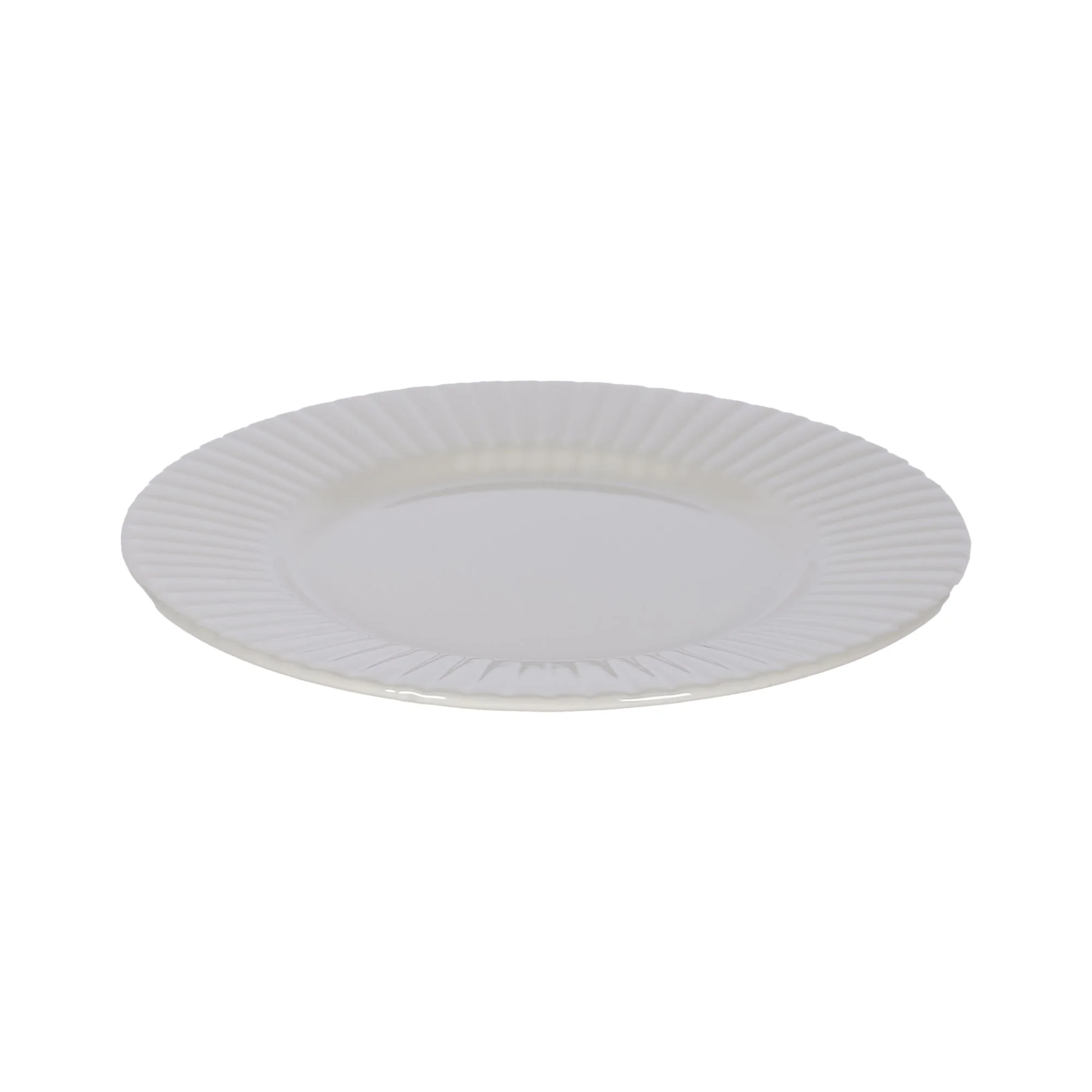 Assiette à dessert Zoan en céramique avec bordure striée  - Beige
