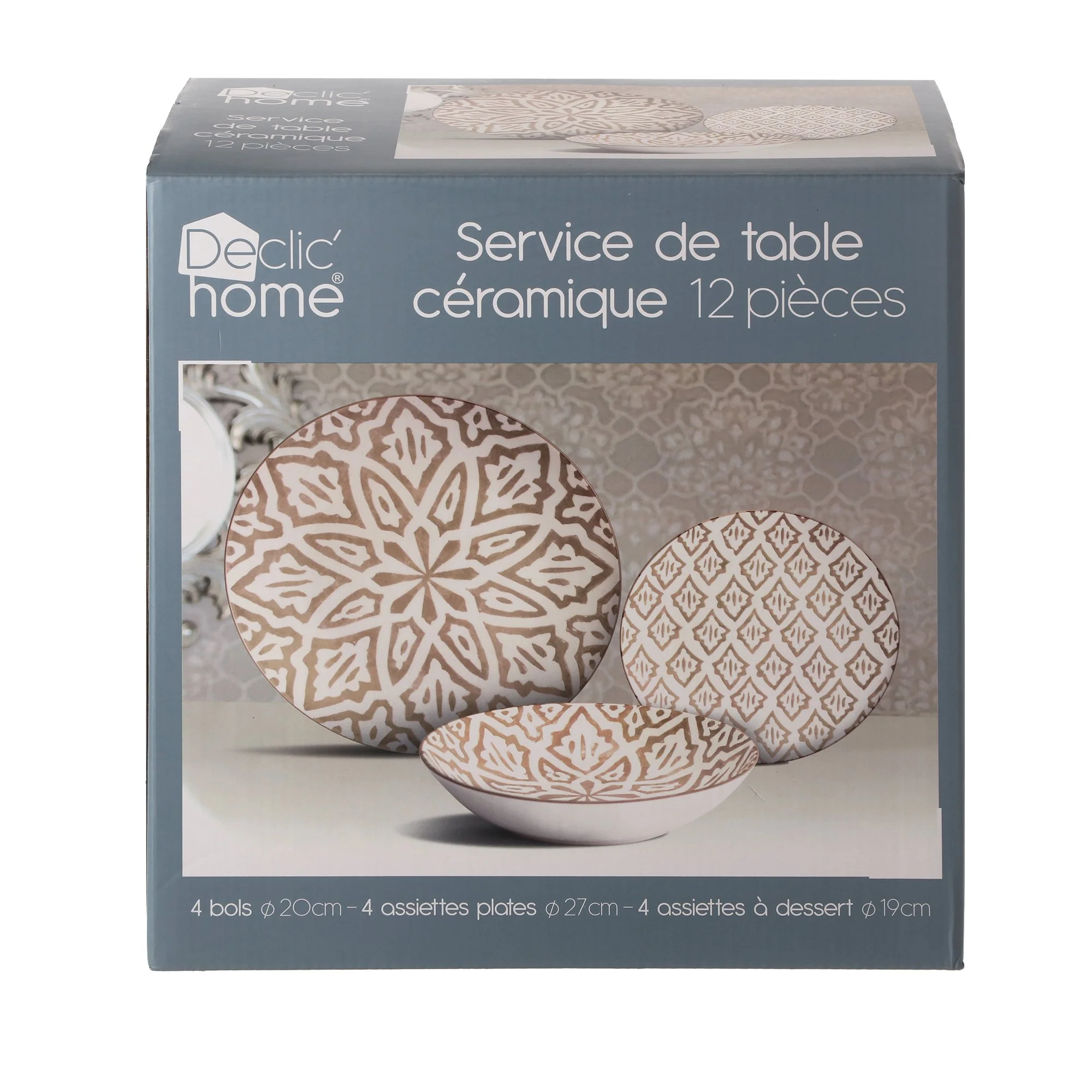 Assortiment de 12 pièces de service de table arabesque - Gris