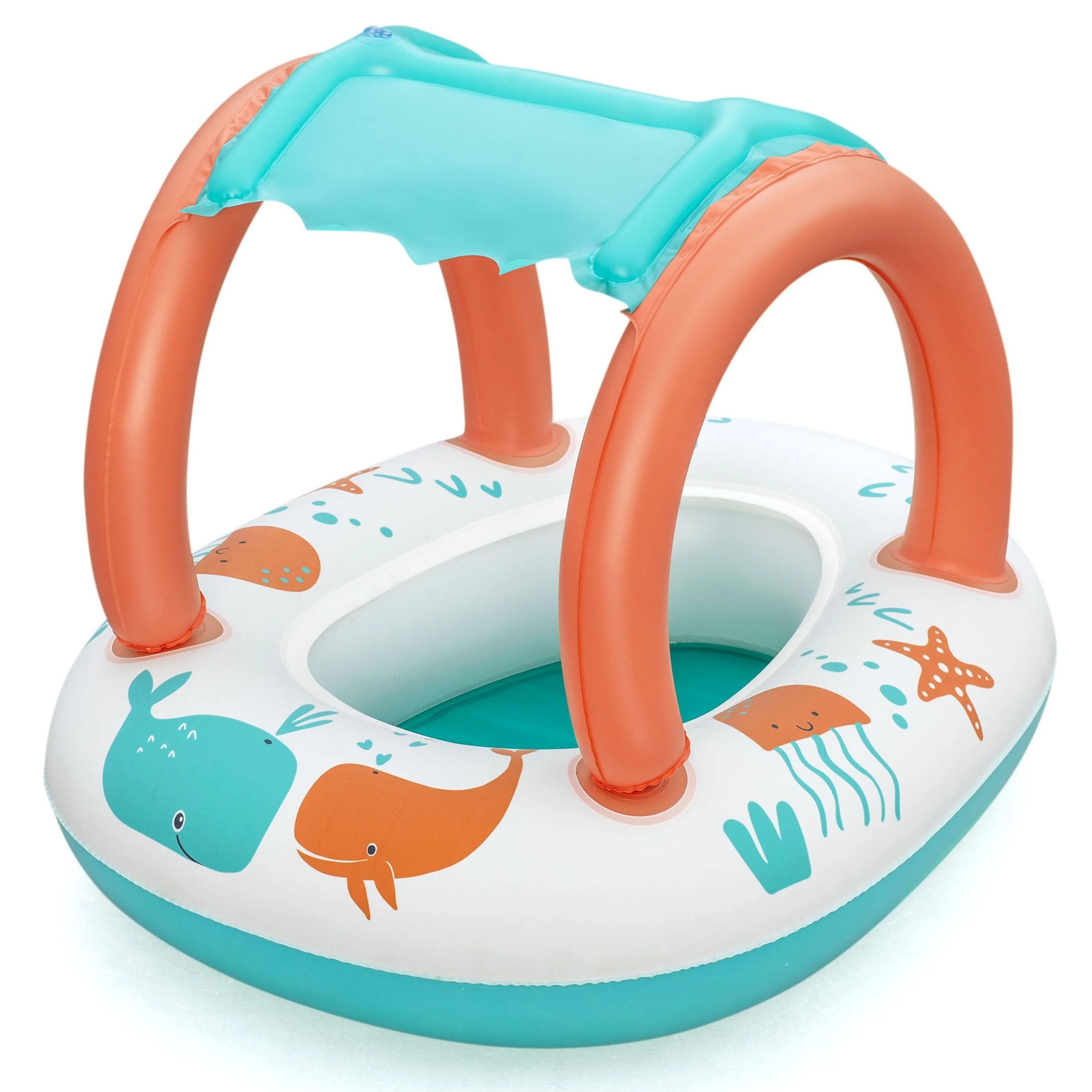Bateau gonflable bébé avec ombrelle