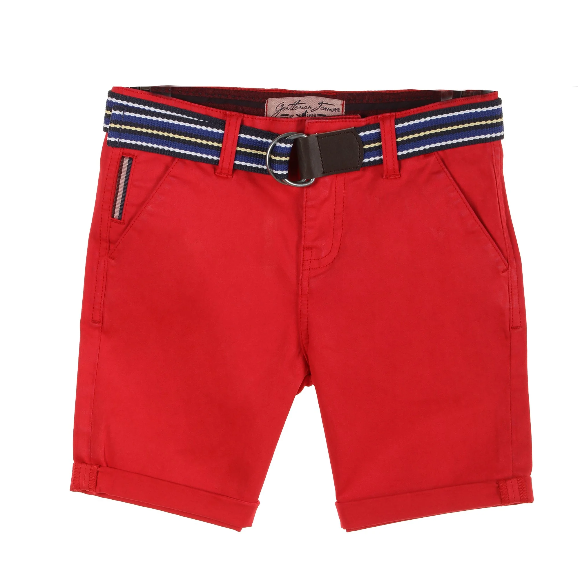Bermuda avec ceinture 3/12 ans - Bleu - Image 3