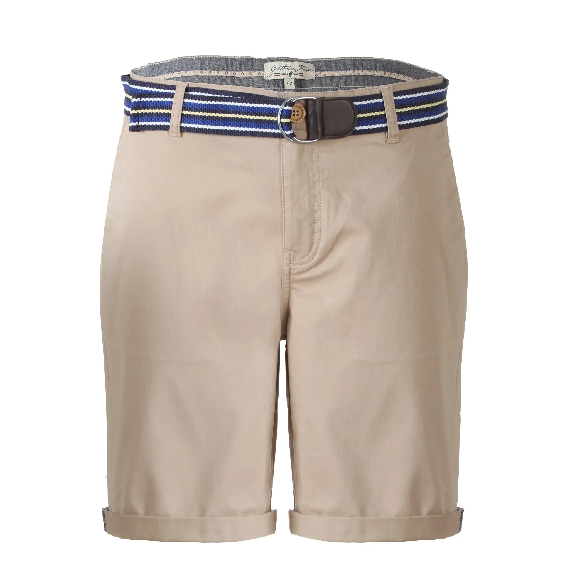 Bermuda en satin avec ceinture  - Beige