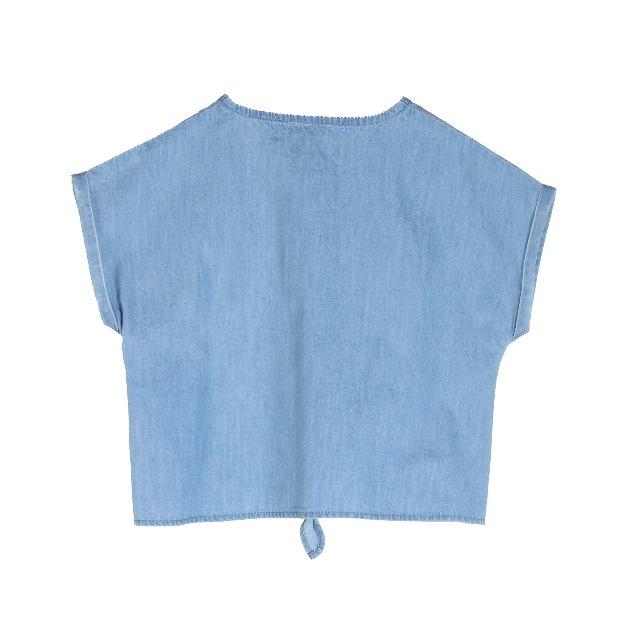 blouse manches courtes nouée 3/10 ans - Bleu foncé - Image 4