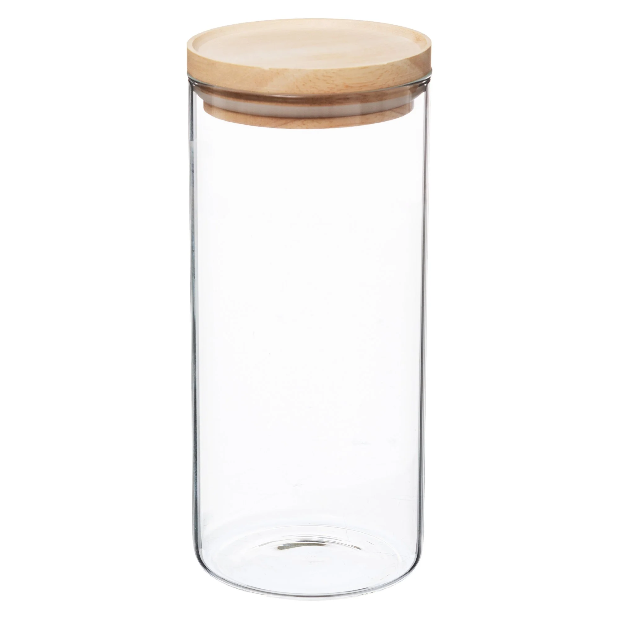 Bocal en verre avec couvercle en bois 1.3L