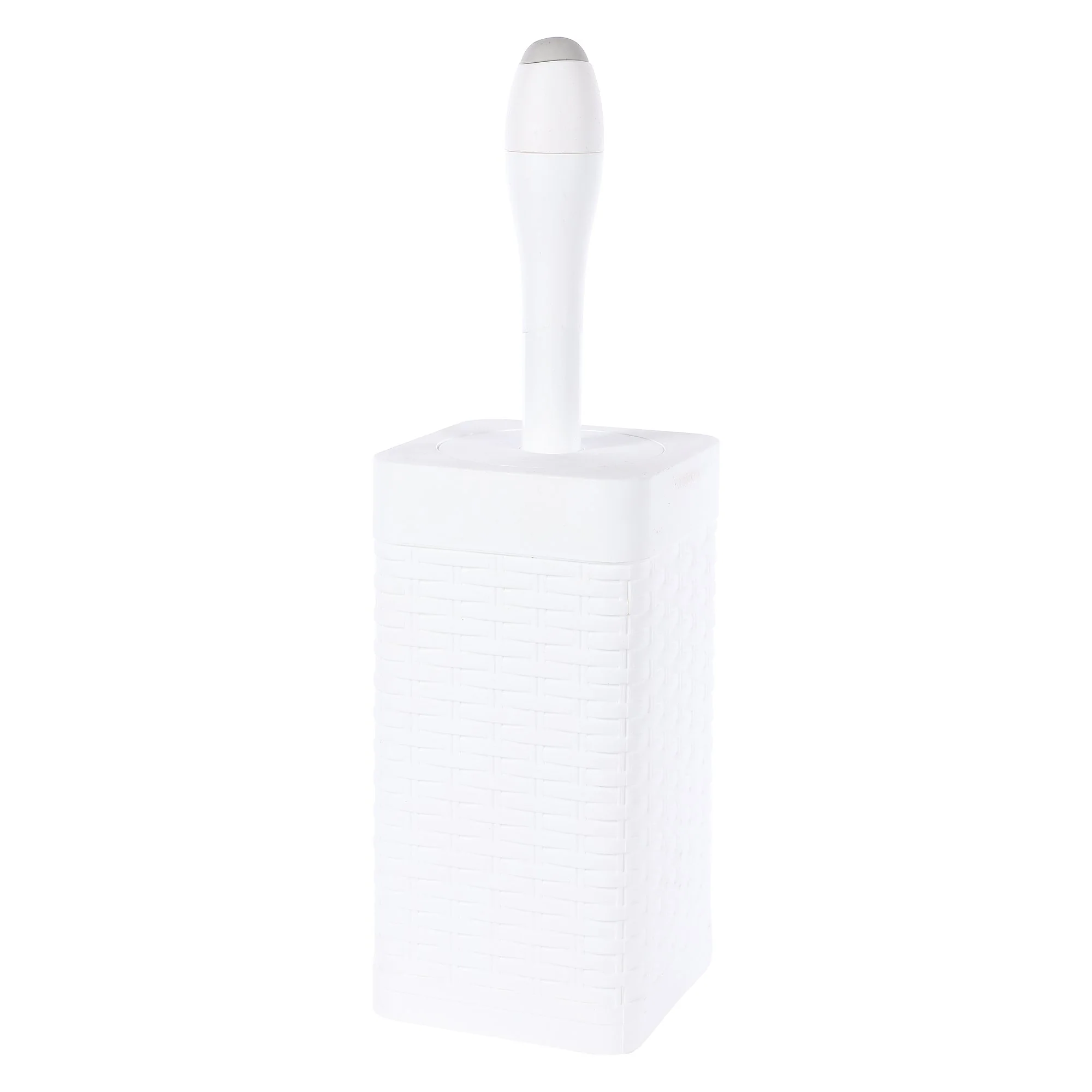 Brosse WC Carrée avec réservoir + support - Blanc - Image 2