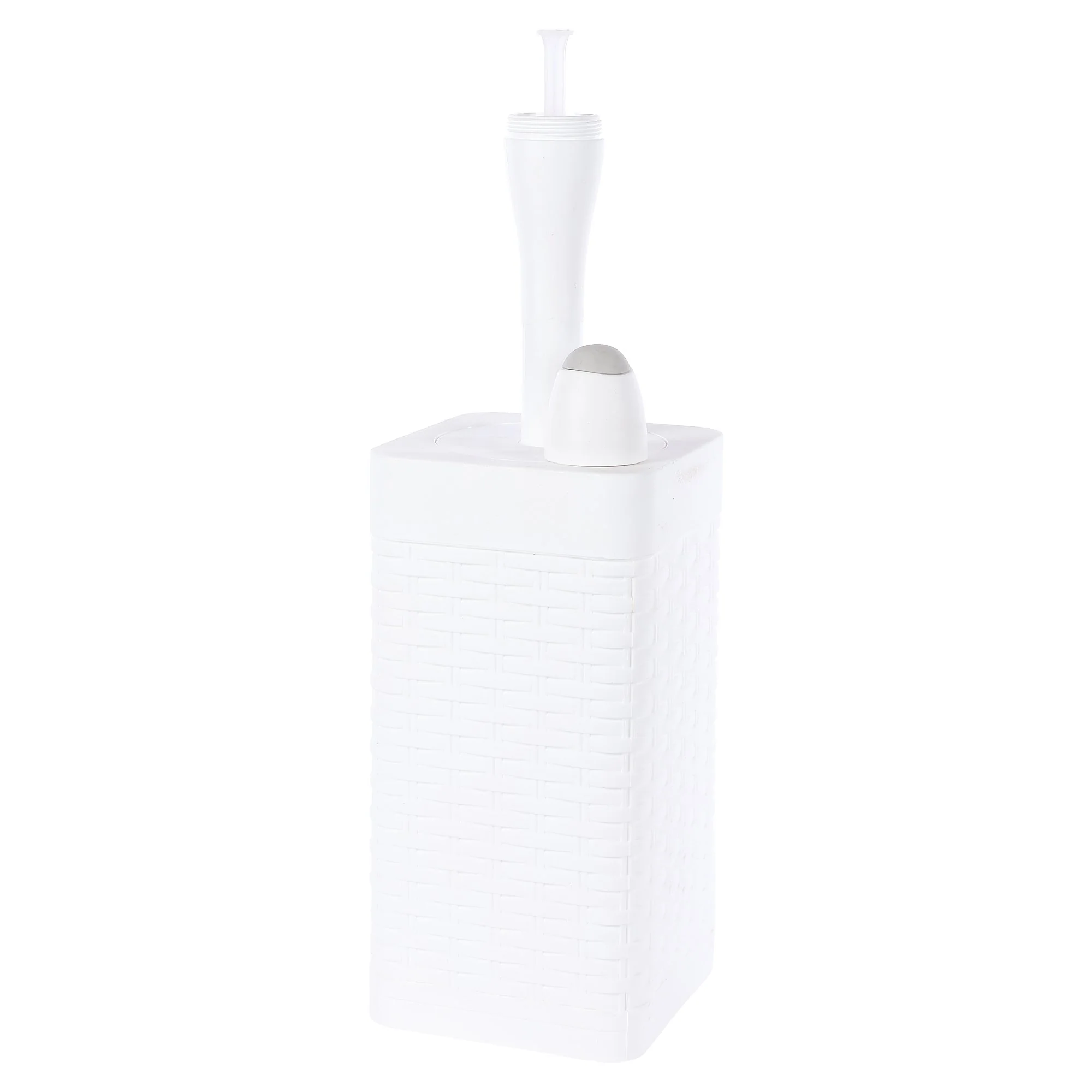 Brosse WC Carrée avec réservoir + support - Blanc - Image 4