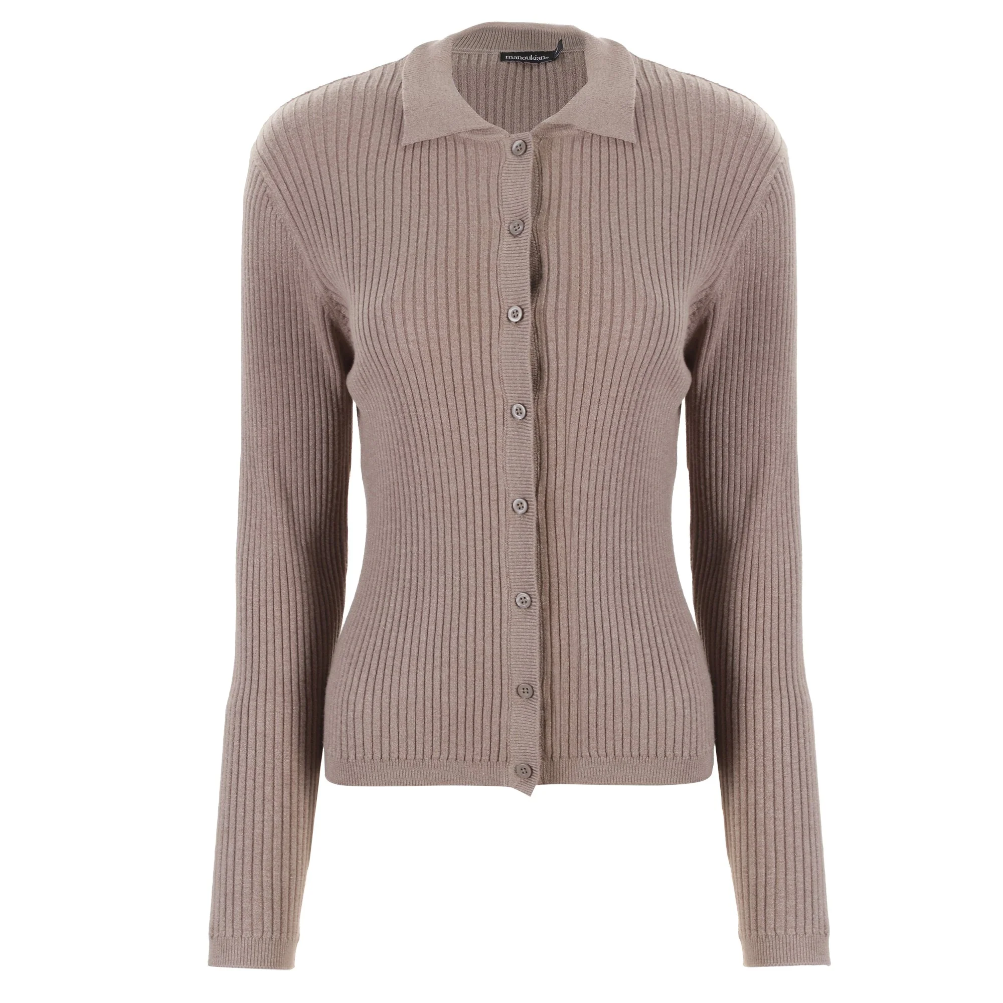 Cardigan col polo  - Beige