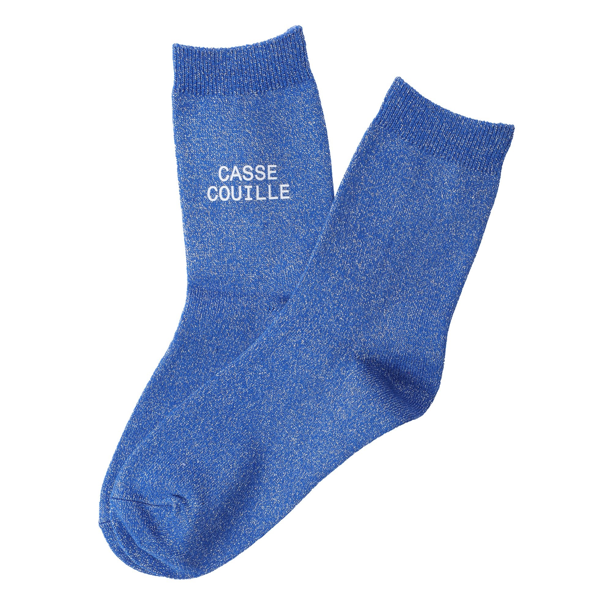 Chaussette à paillettes avec message