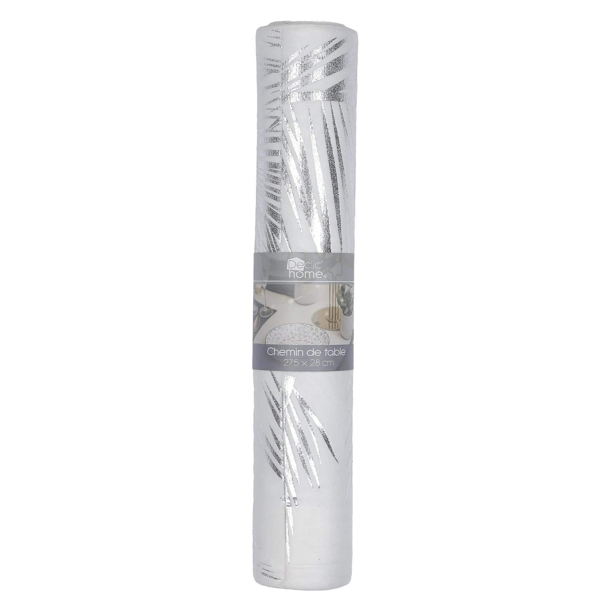 Chemin de table polyester palme doré  - Argent