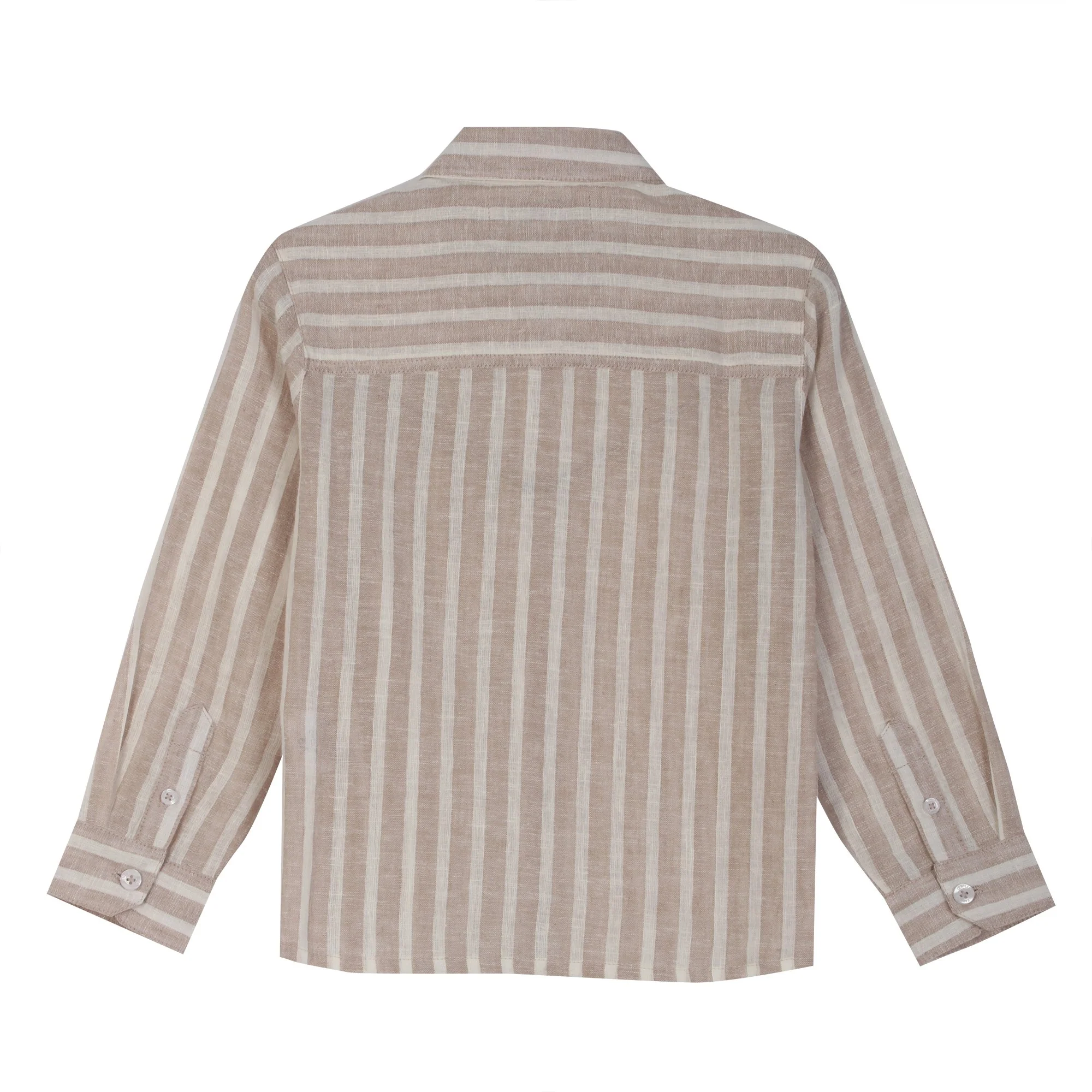 Chemise manches longues lin 3/12 ans - Beige - Image 2