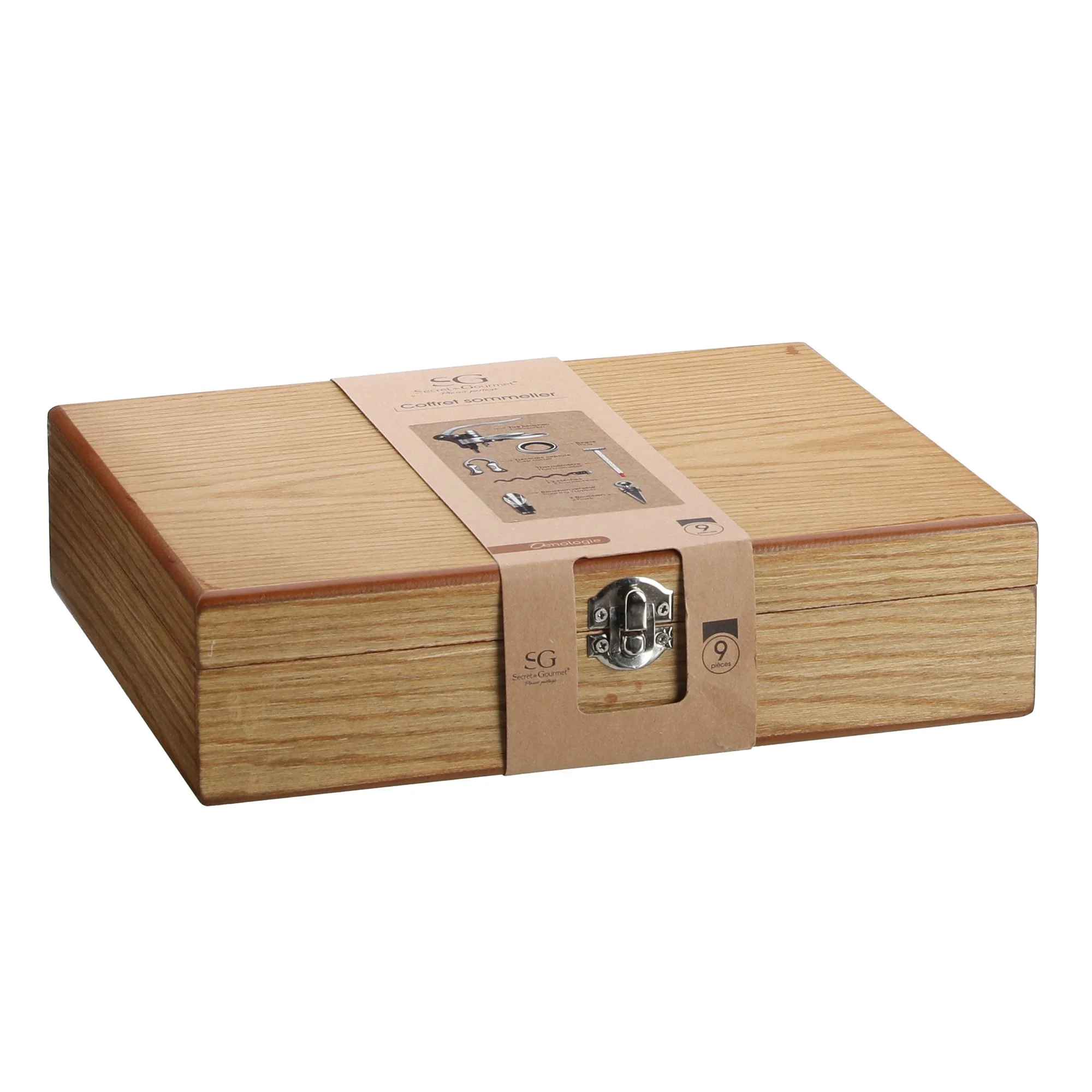 Coffret sommelier en bois 9 pièces - Image 2