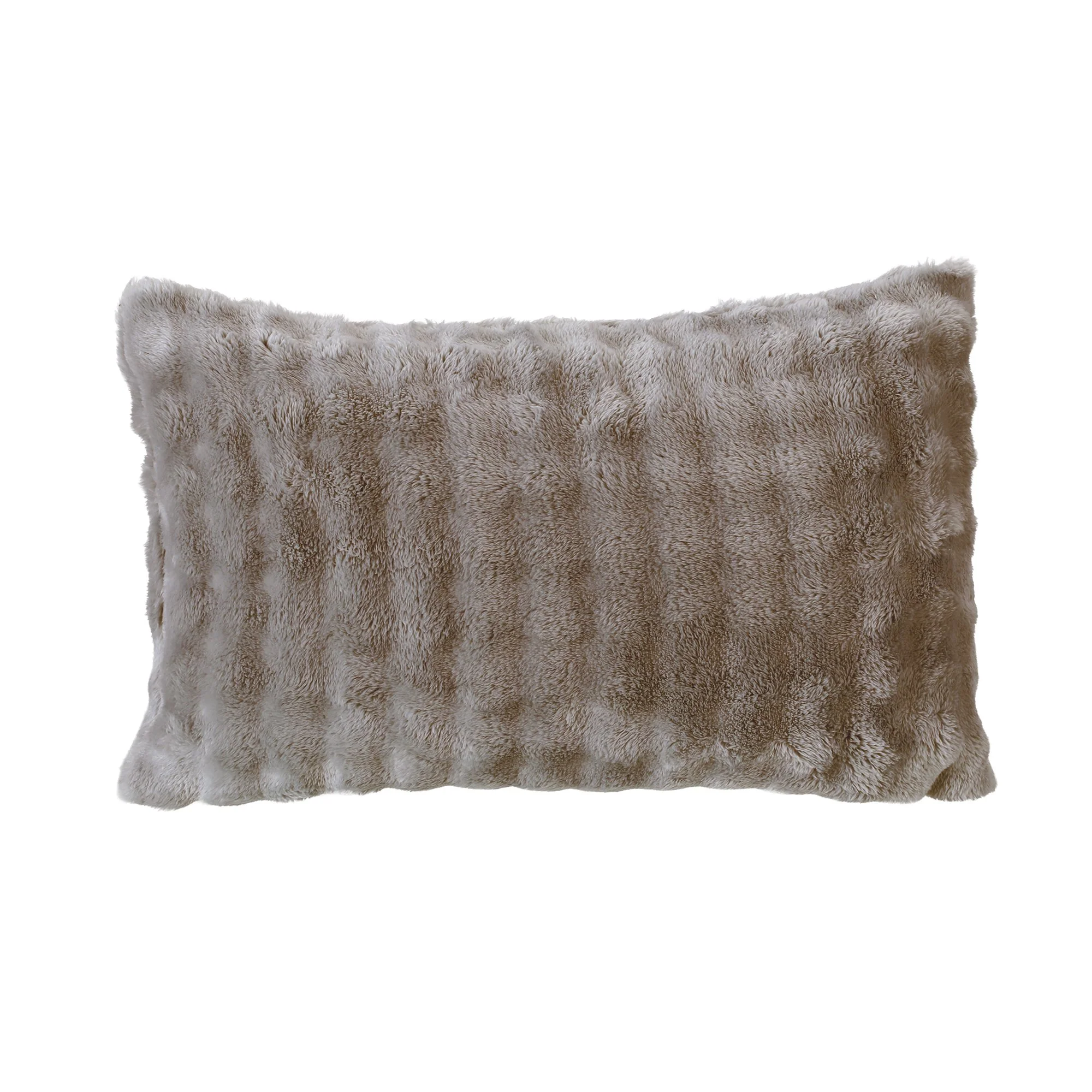 Coussin bubble en flanelle 30x50cm - Marron