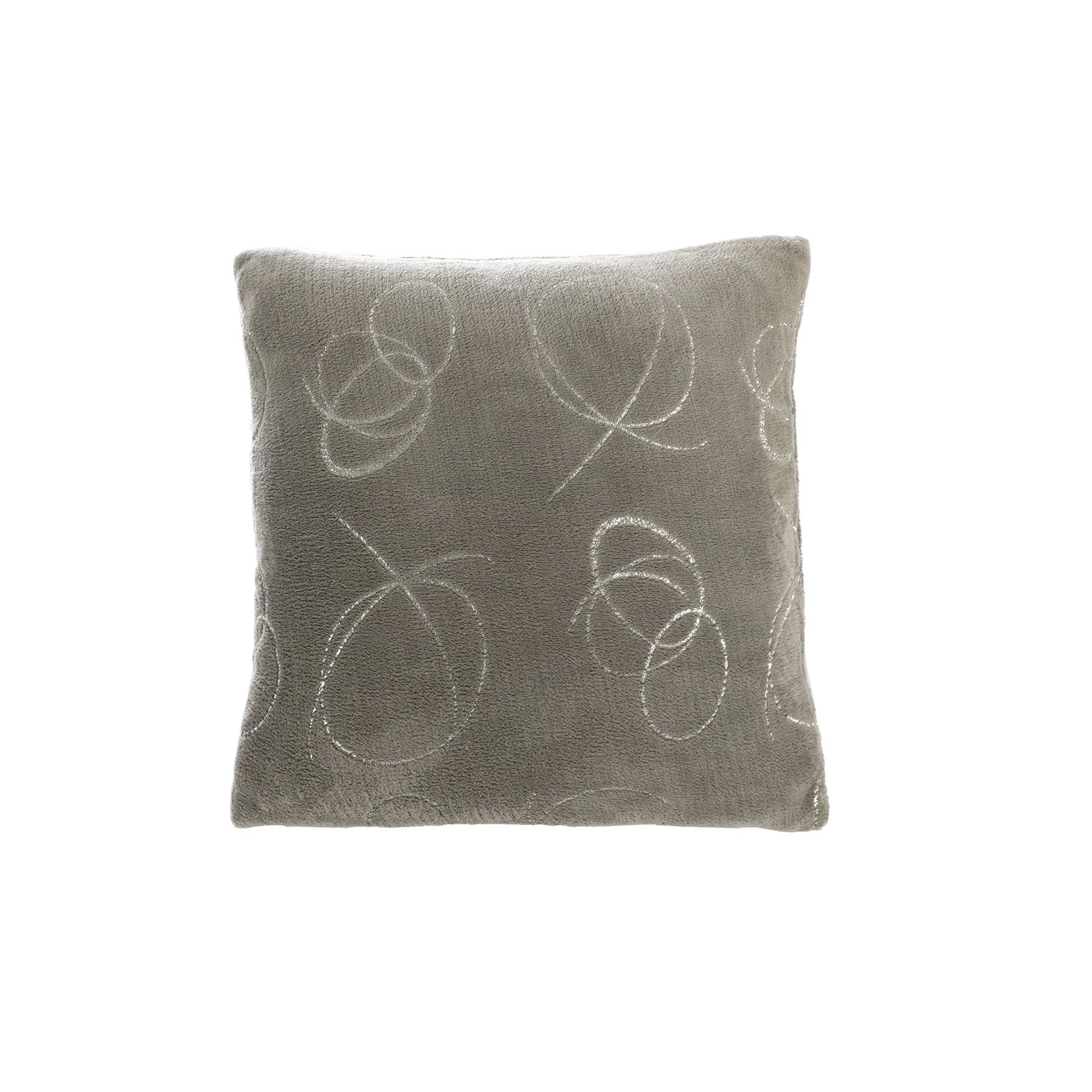 Coussin motifs ronds métalliques - Gris