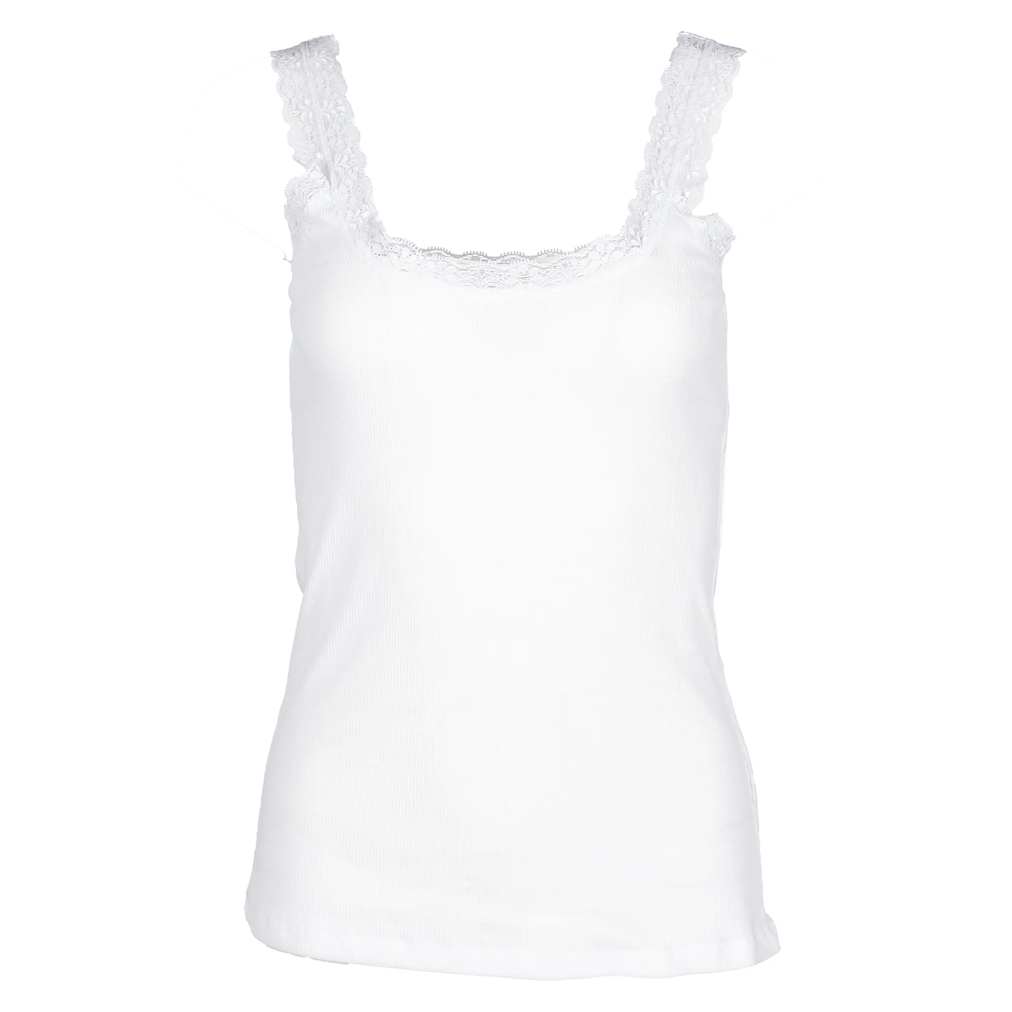 Débardeur à dentelle  - Blanc - Image 4
