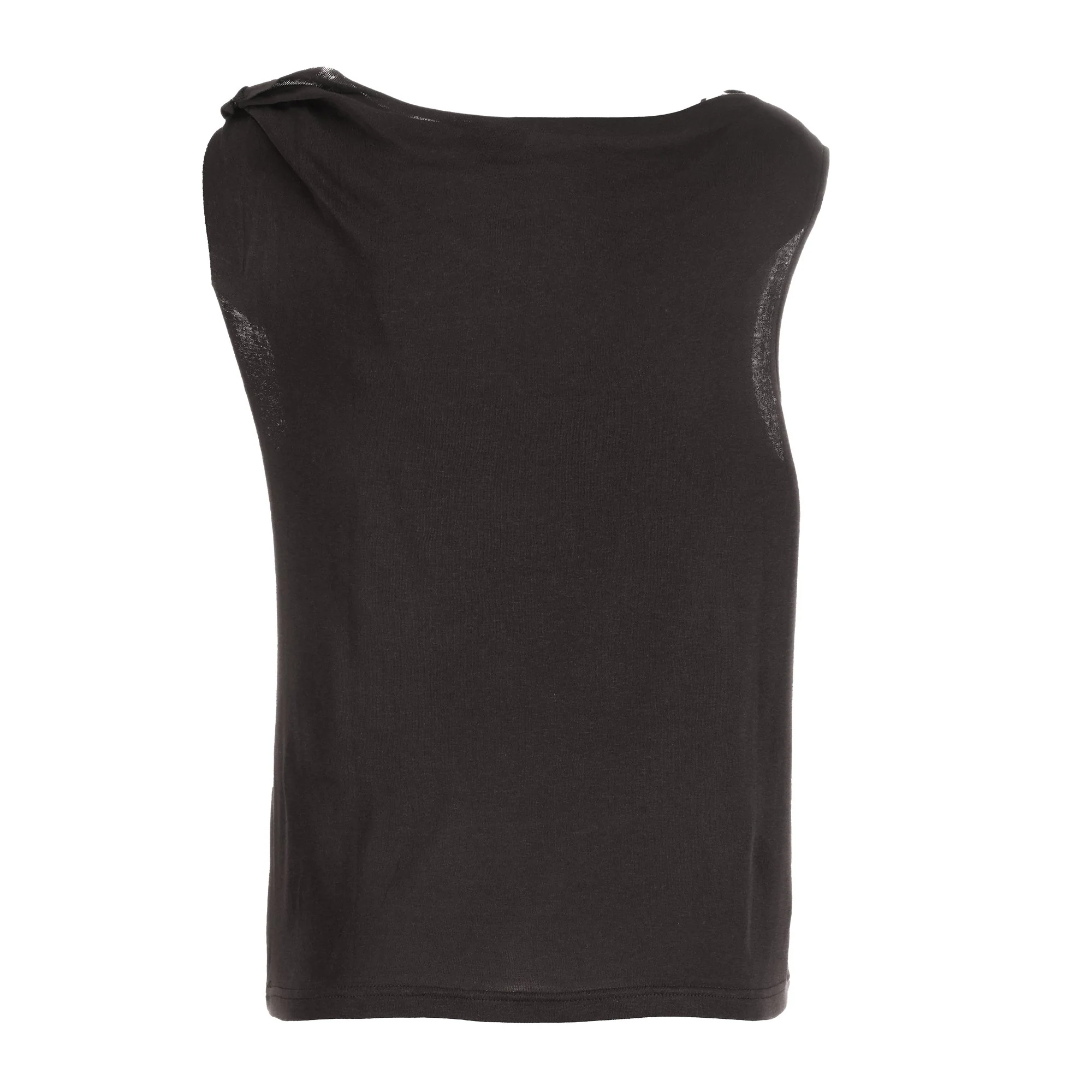 Débardeur asymétrique  - Noir - Image 4