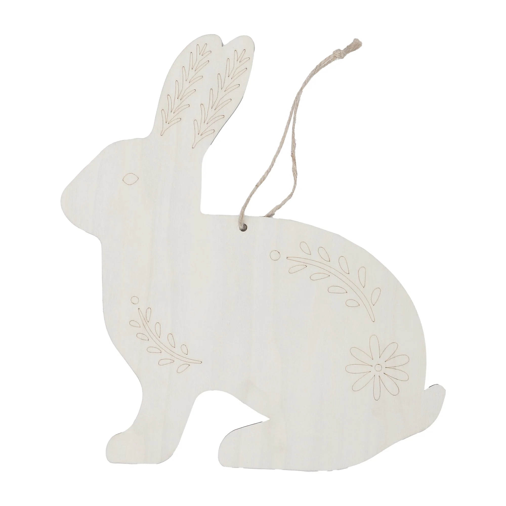 Décoration en bois de Pâques  - Blanc