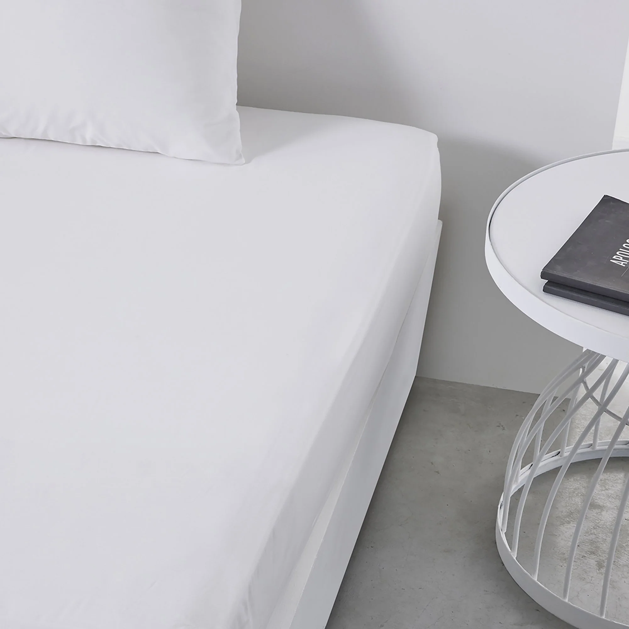 Drap housse blanc 140x190cm