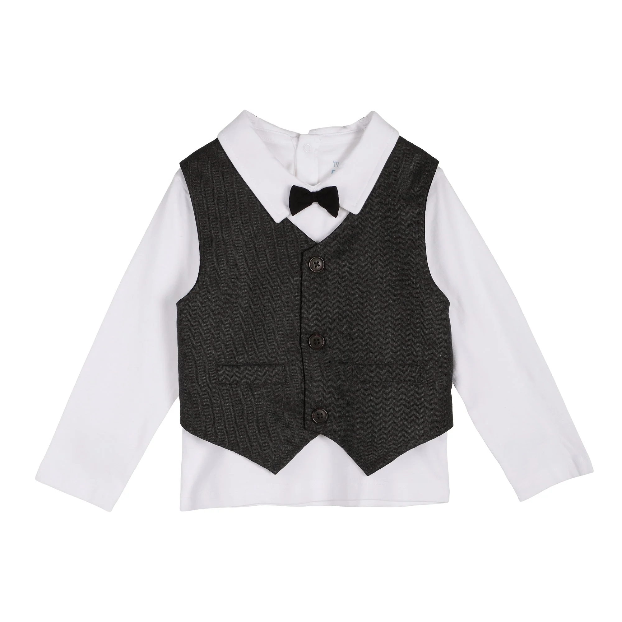 Ensemble pantalon, chemise, veston + nĆud papillon 3/36 mois - Gris