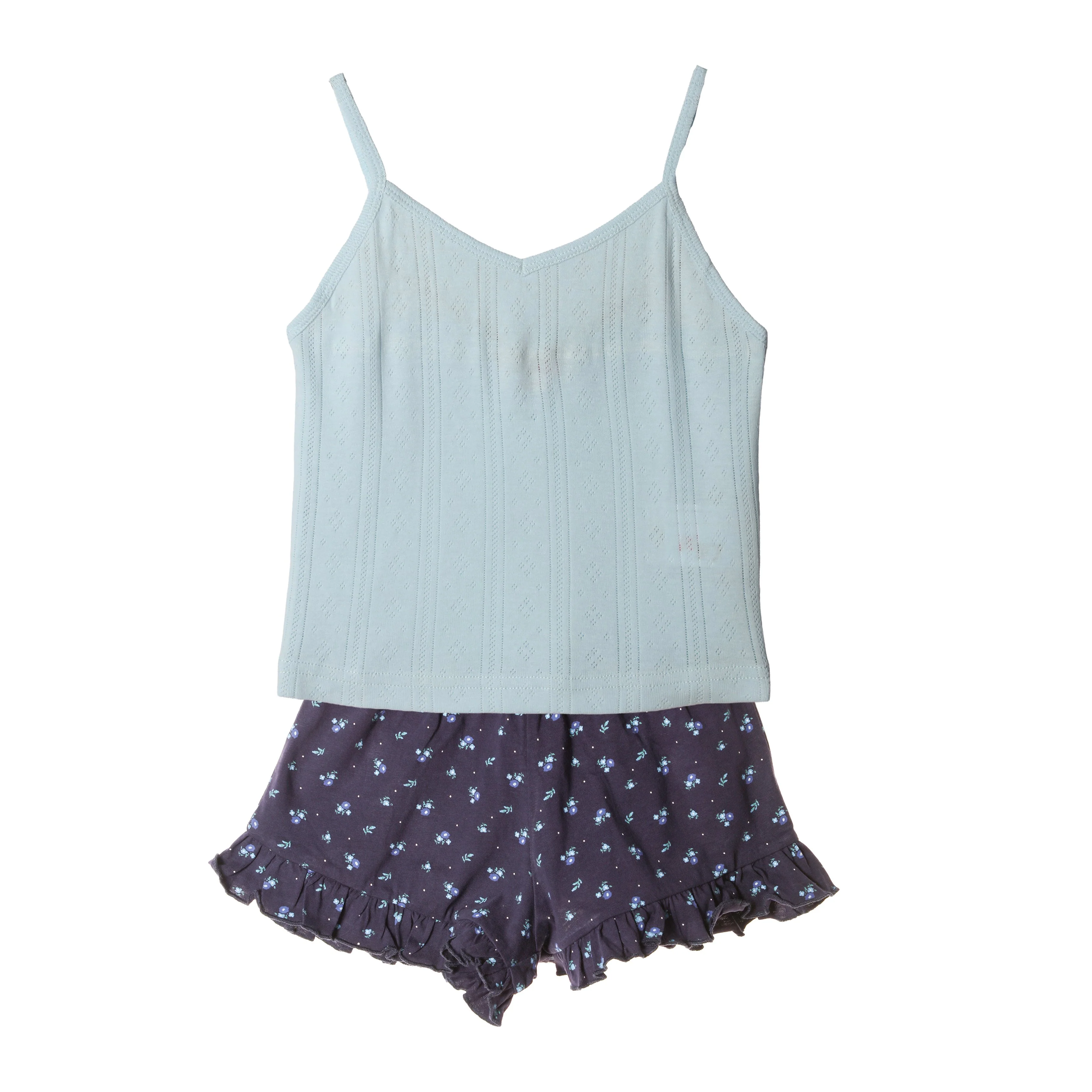 Ensemble pyjama haut bretelles et short  - Bleu foncé