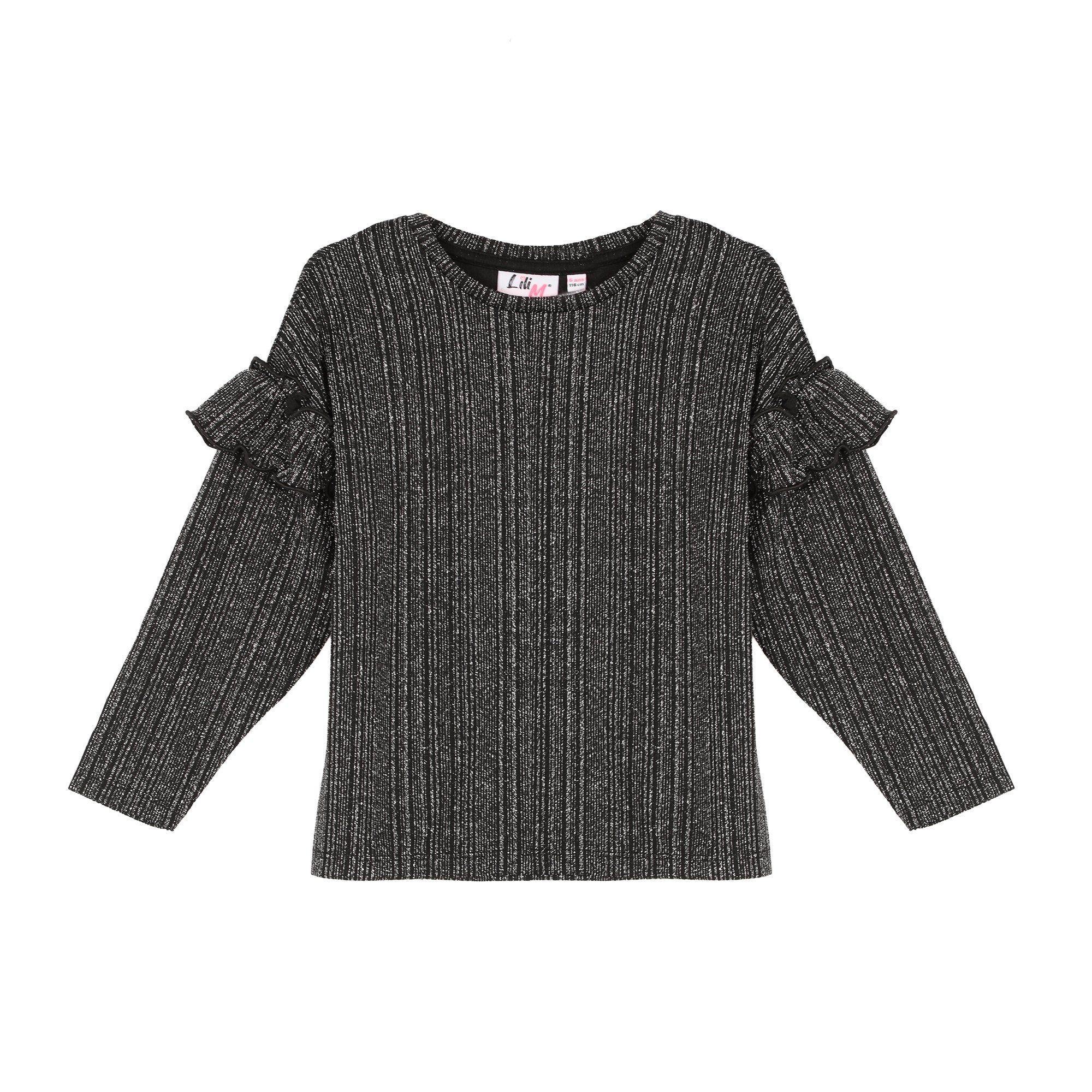 Ensemble tee-shirt manches longues et legging flare 3-12 ans - Noir