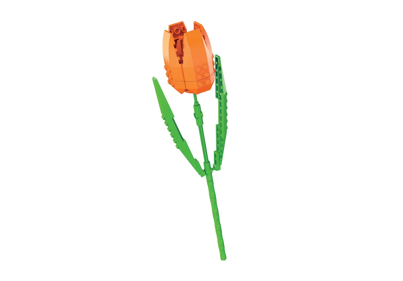 Fleur en briques de construction  - Orange