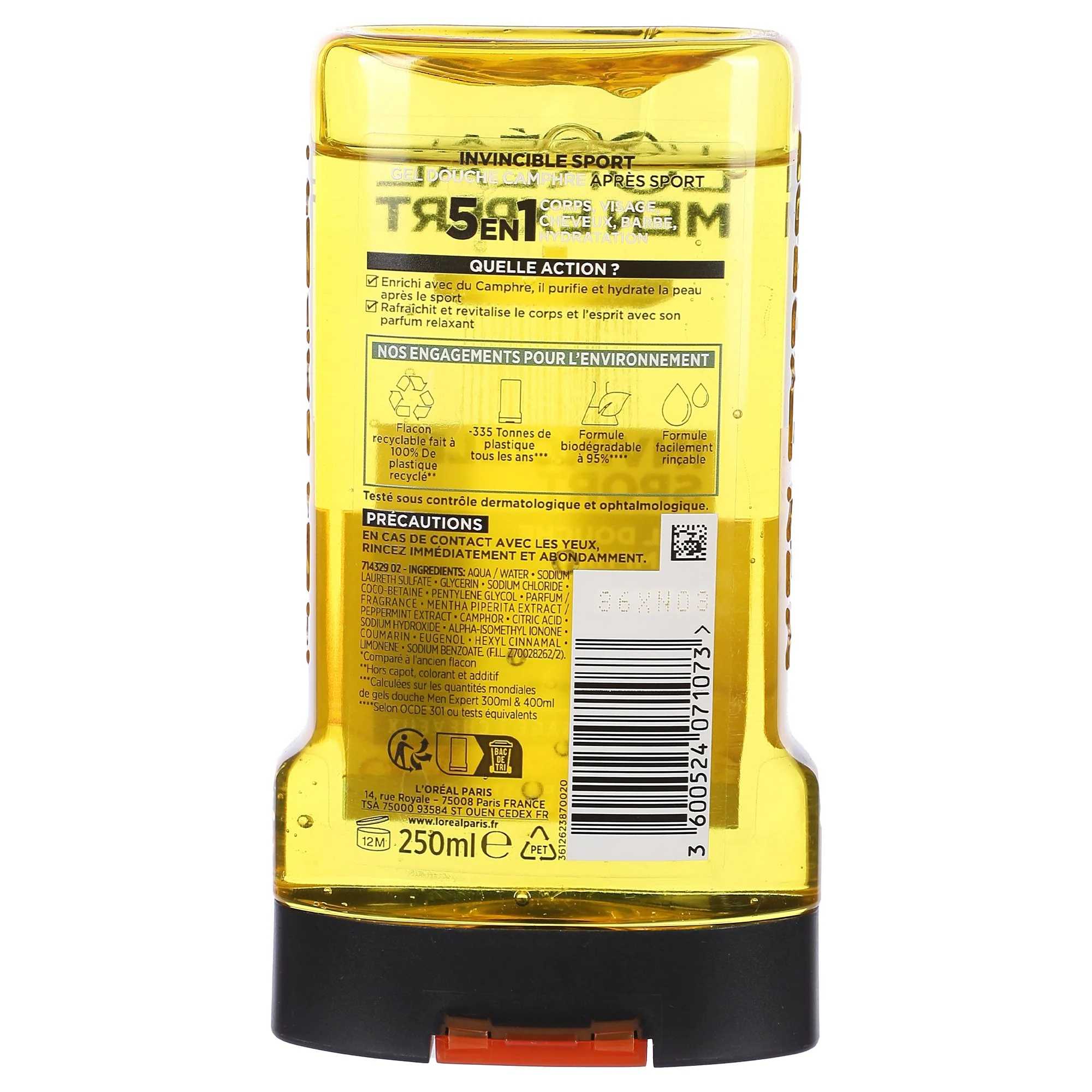 Gel douche invincible sport 5 en 1 avec camphre - Image 2
