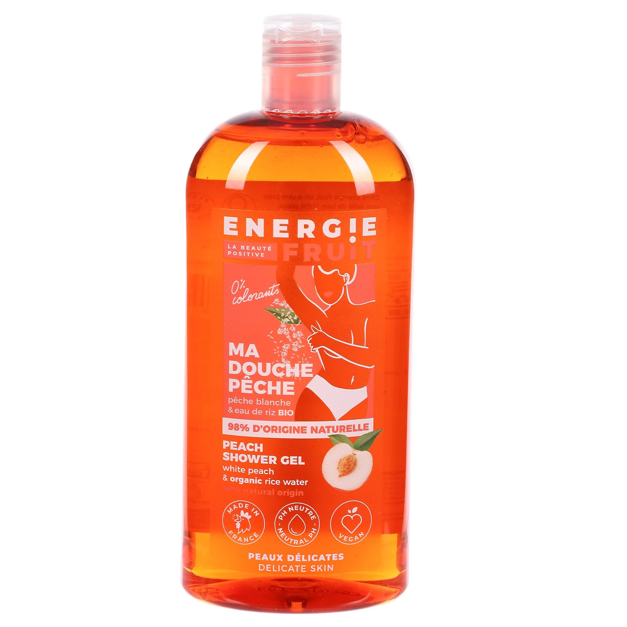 Gel douche pêche blanche et eau de riz