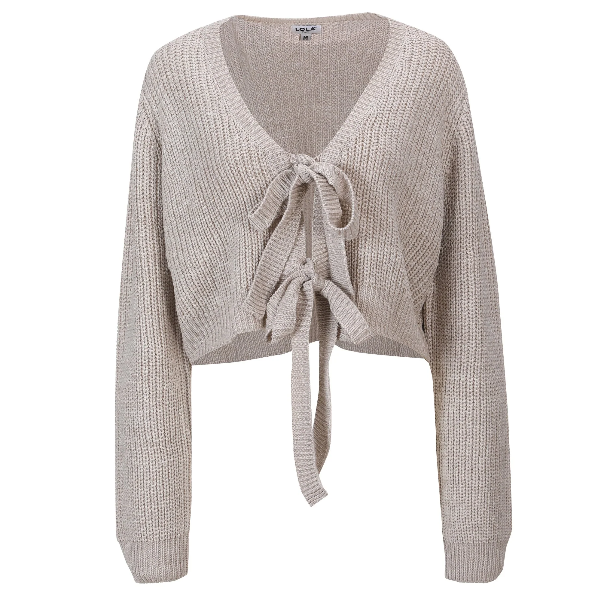 Gilet noué  - Beige