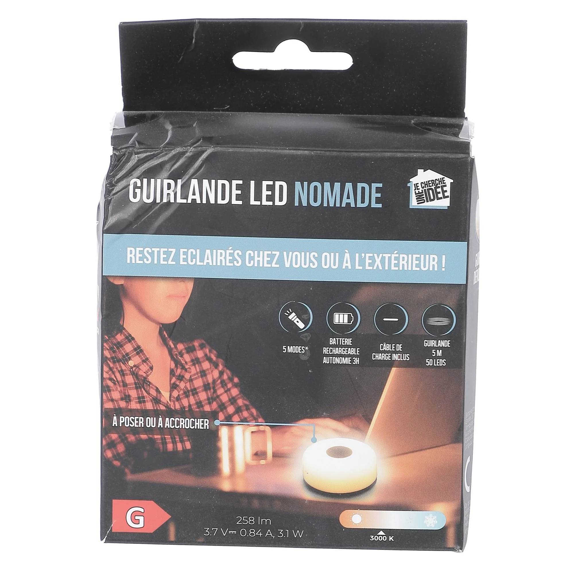 Guirlande 30 leds 5m rechargeable