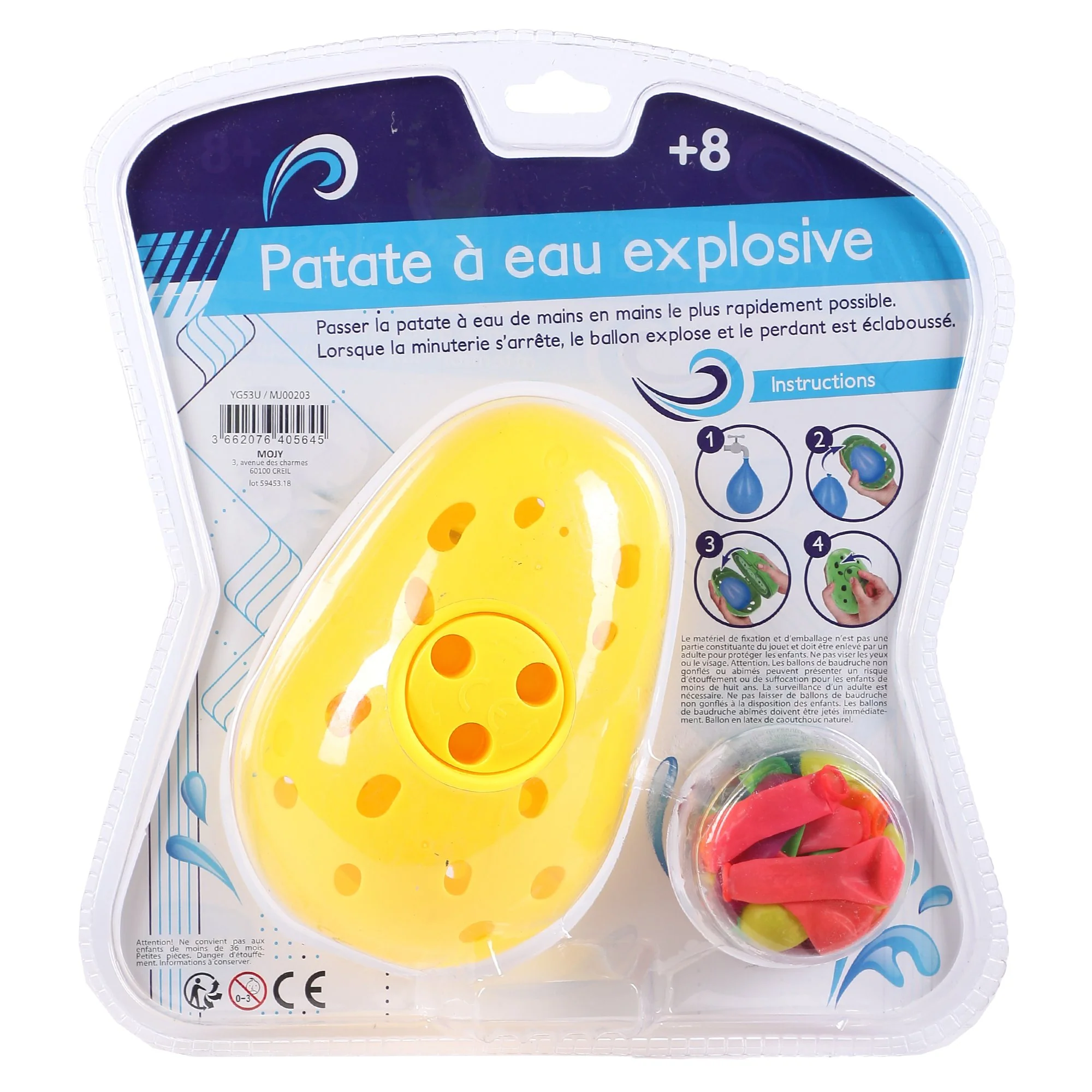 Jeu de la patate chaude à l'eau  - Jaune - Image 2