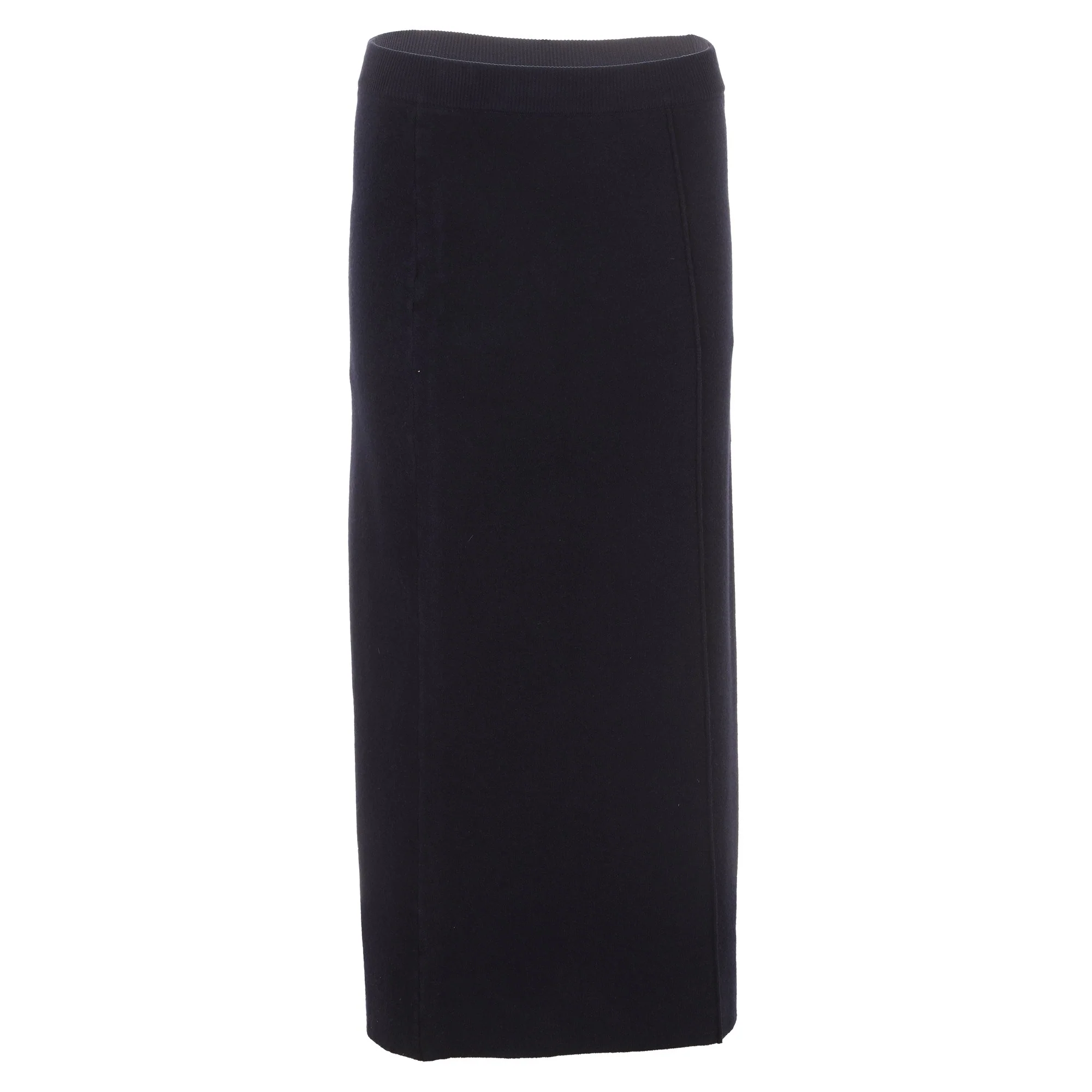 Jupe longue en maille  - Bleu foncé