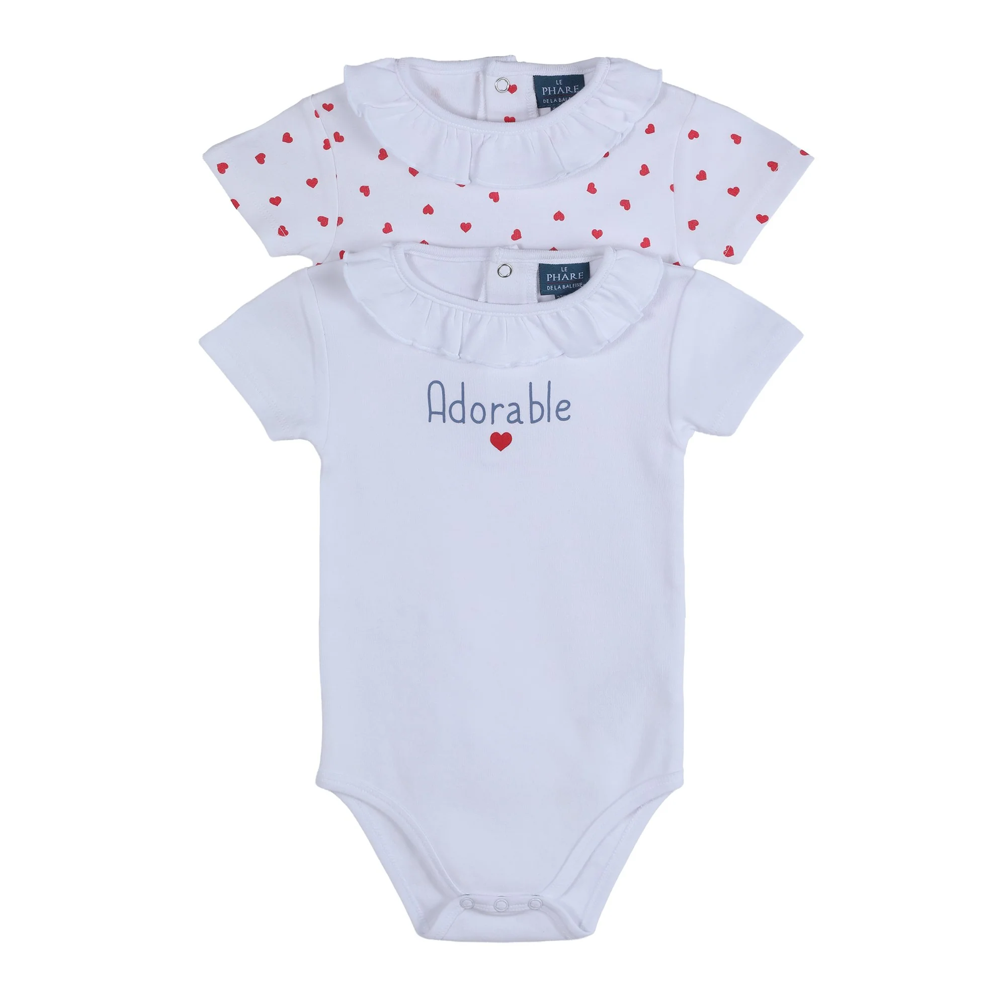 Lot de 2 bodies bébé avec col