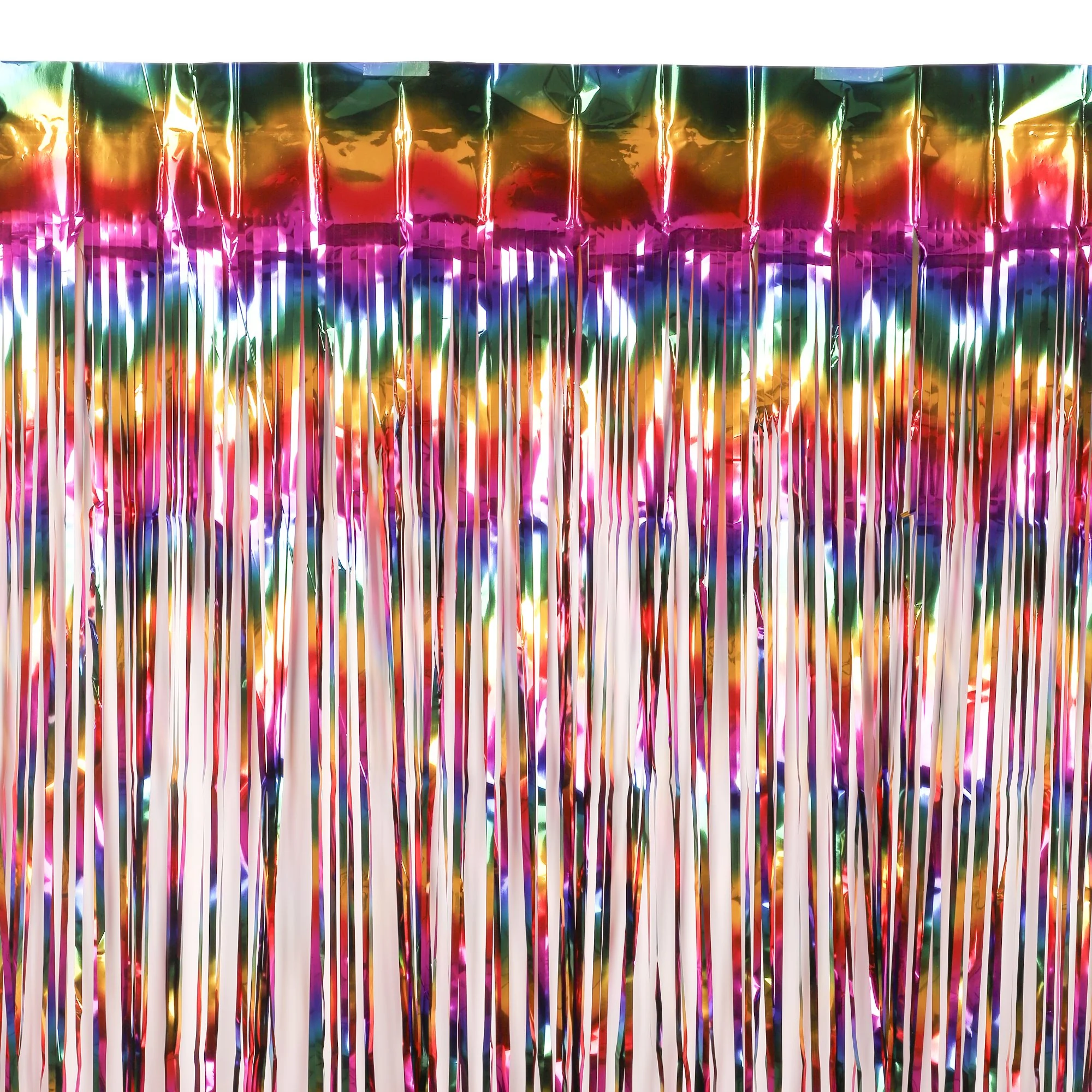 Lot de 2 rideaux fils à sequins Arc-en-ciel