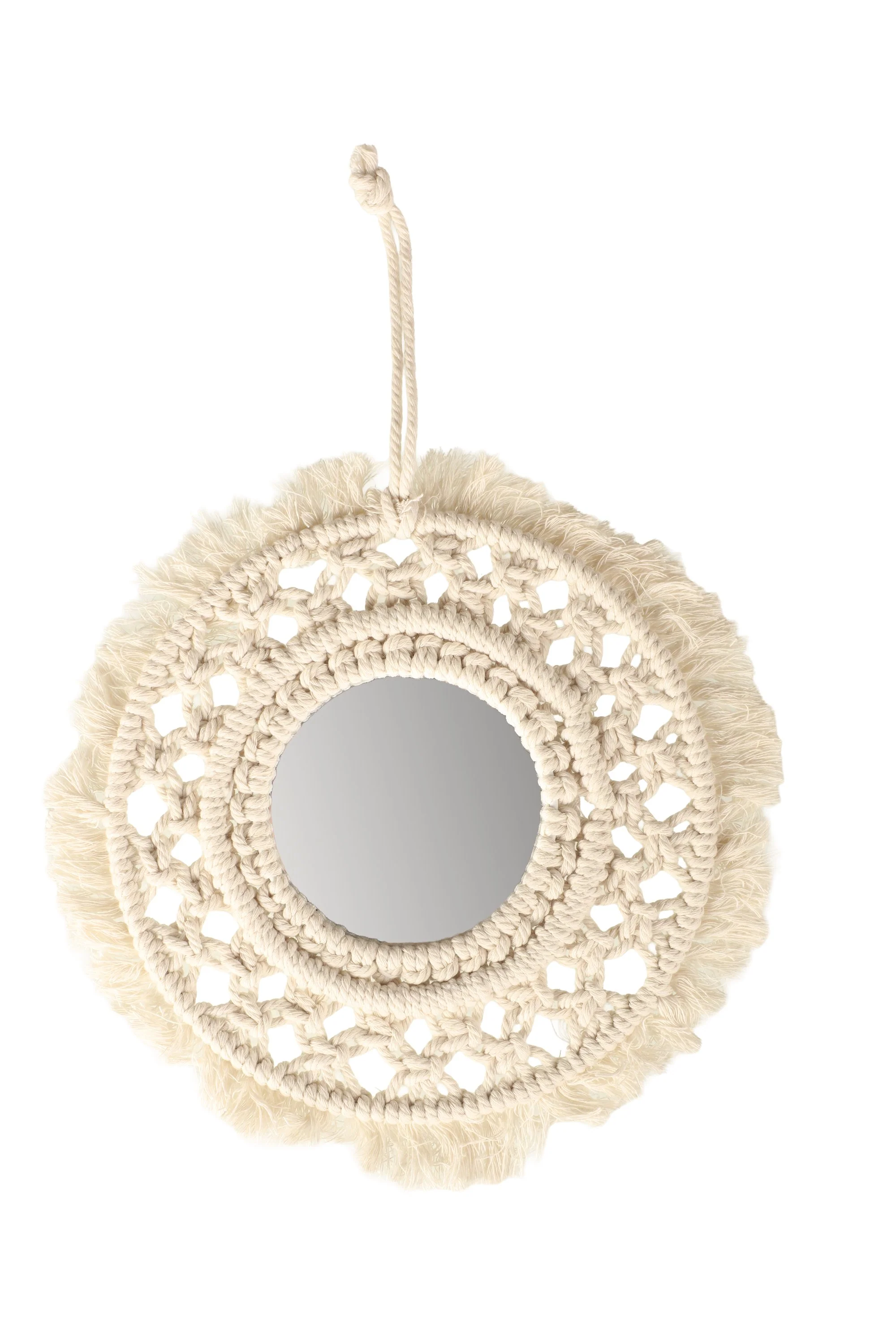 Lot de 3 miroirs bohème en macramé 28cm - Image 5