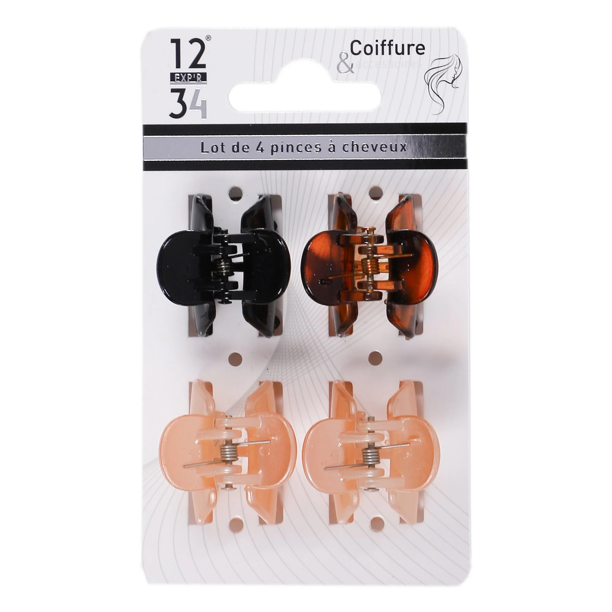 Lot de 4 pinces pour cheveux